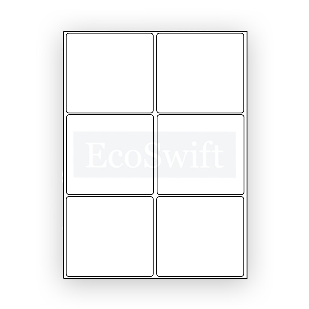 (120) 4 x 3 1/3 EcoSwift Laser/Ink Address Shipping Adhesive Labels 6 per sheet