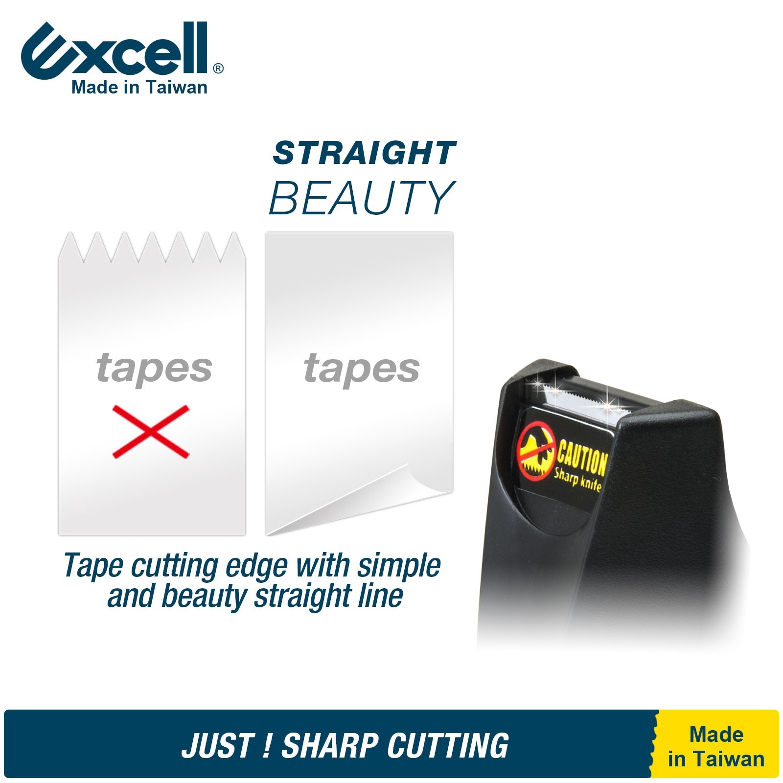 Excell Desk Tape Dispenser 1″ Core Fits 3/4″ Tape, No-Skid Base, Durable No Tape