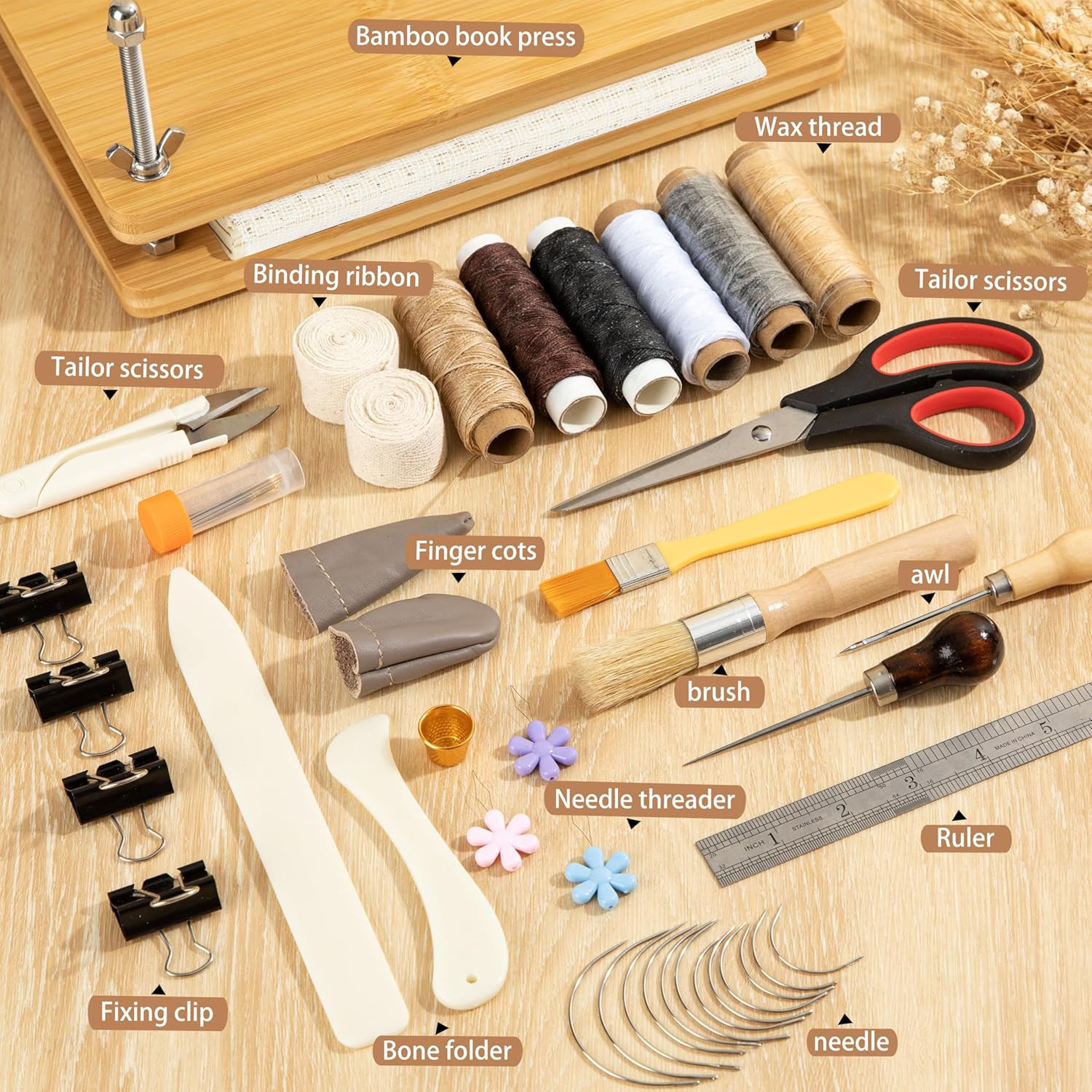 50 Pcs Book Binding Kits for Beginners – Complete DIY Kit with Tools & Instructi