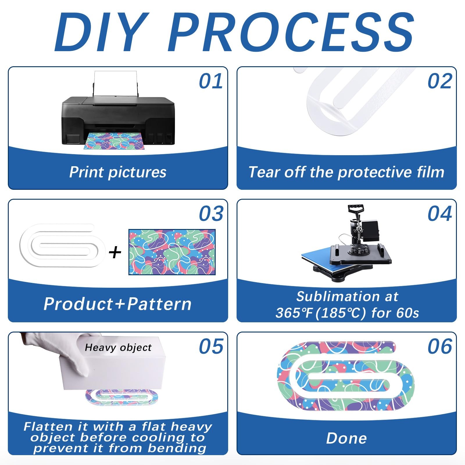 24PCS 4″ x 2″ Bulk Acrylic Sublimation Paper Clip Blanks Jumbo for Bookmarks …