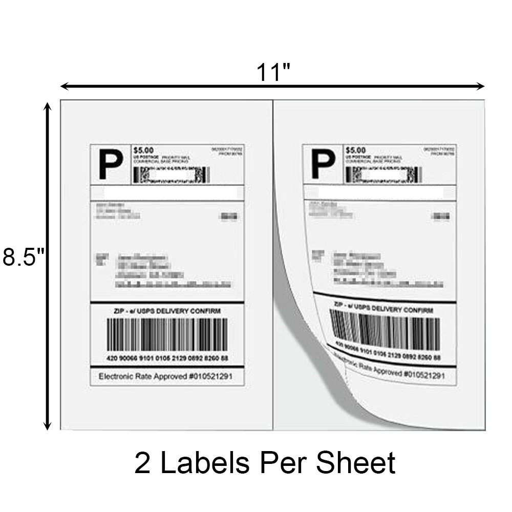 500x 8.5″x5.5″ Shipping Postage Labels Half Sheet Self-Adhesive for Laser Inkjet