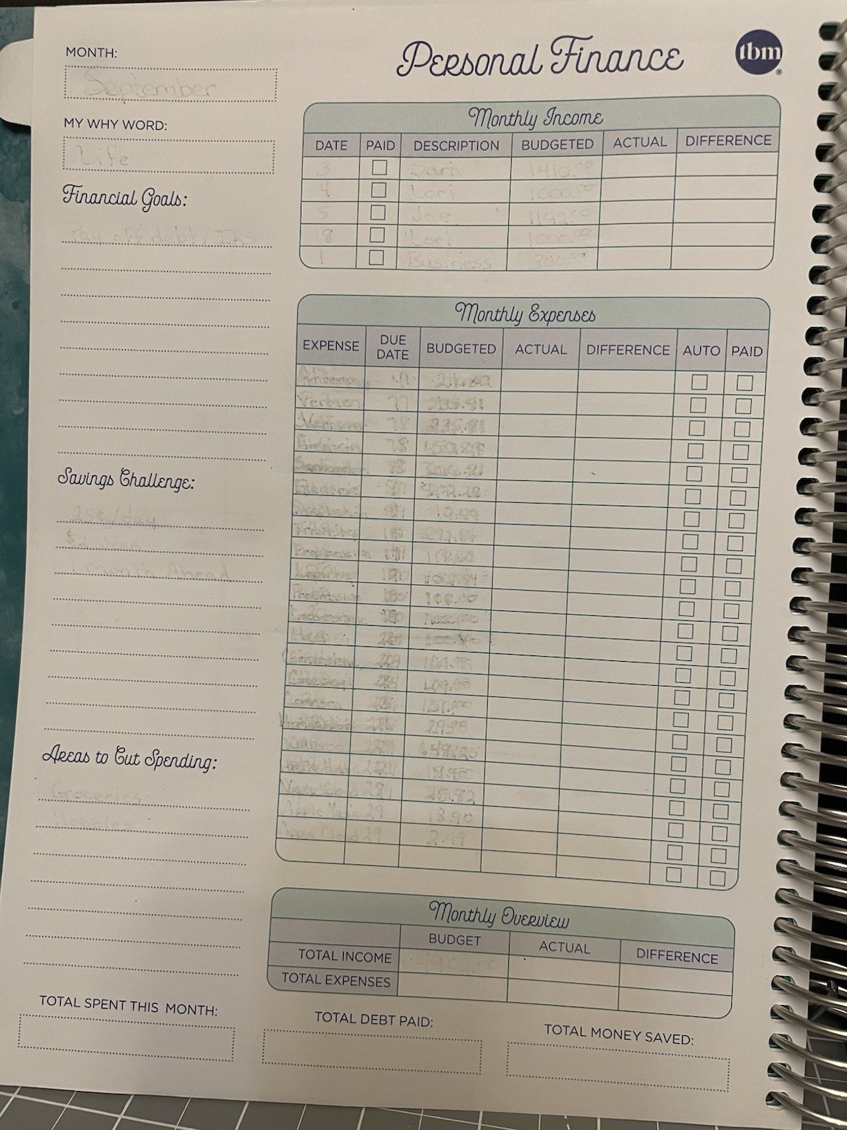 The Budget Mom Live Rich Planner Monthly Budget Calendar Personal Finance