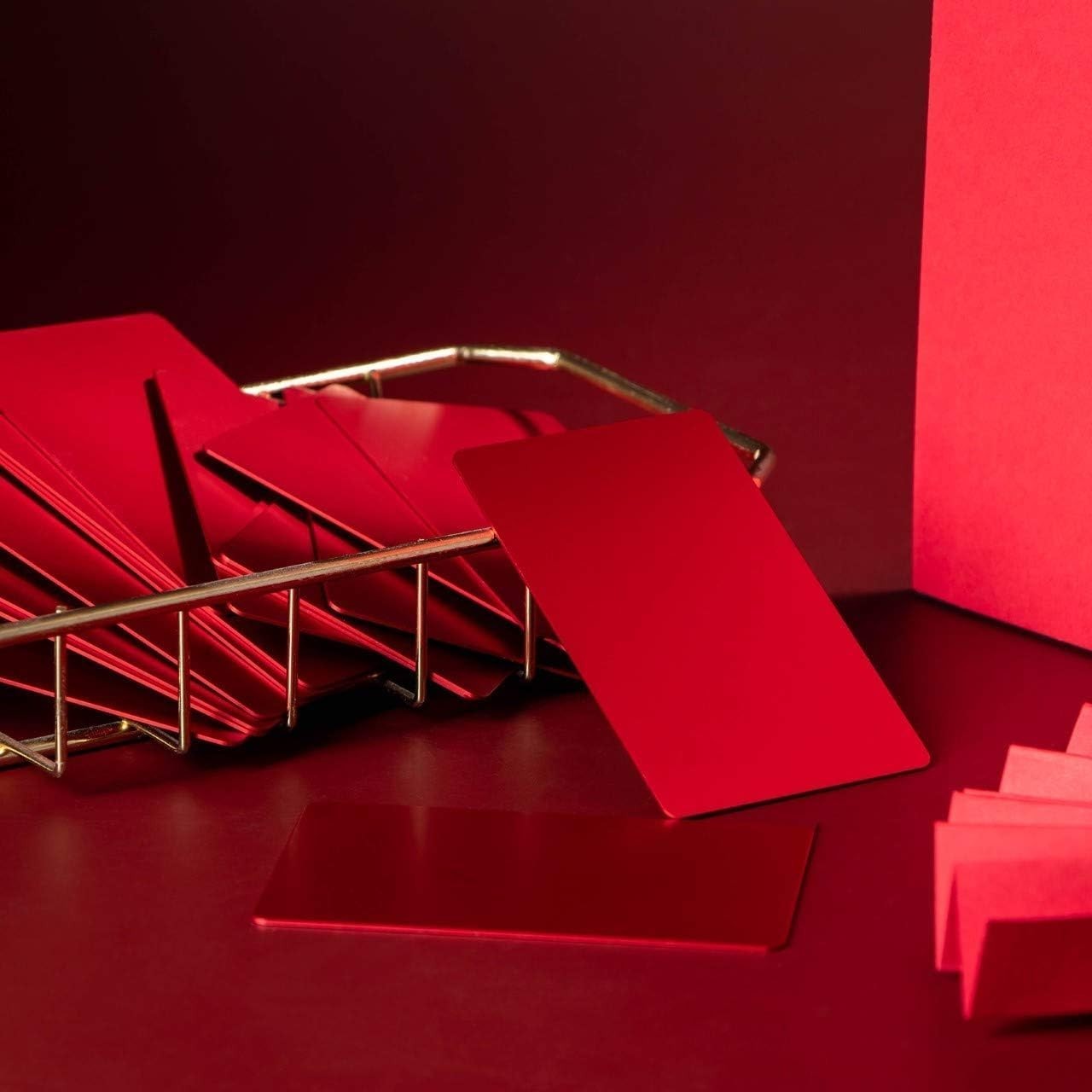 Thick Red Aluminum Metal Business Cards Anodized Aluminum 86 X 54 X 0.8mm 15 …