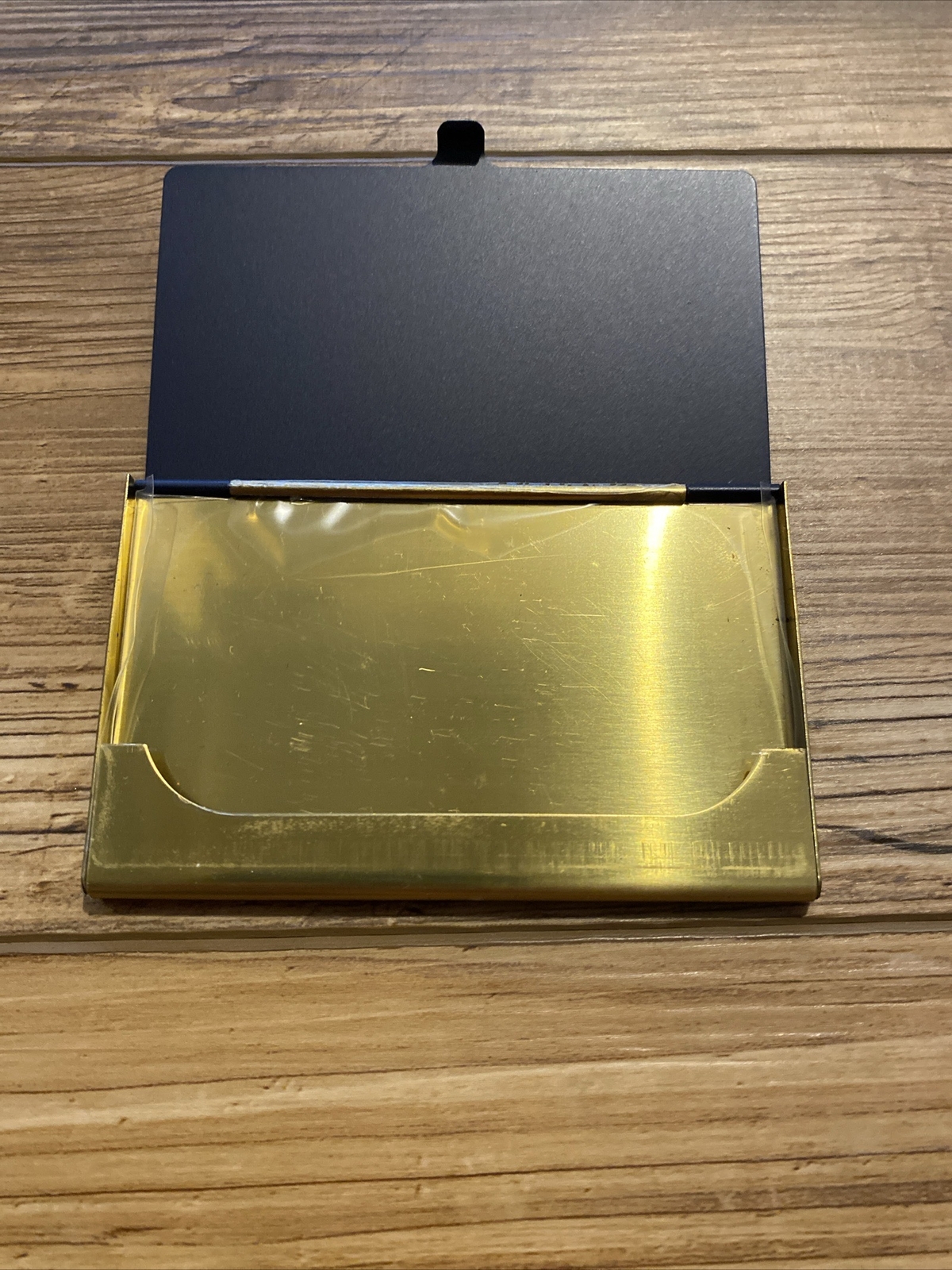 Navy Blue & Gold Plated Business Card Holder