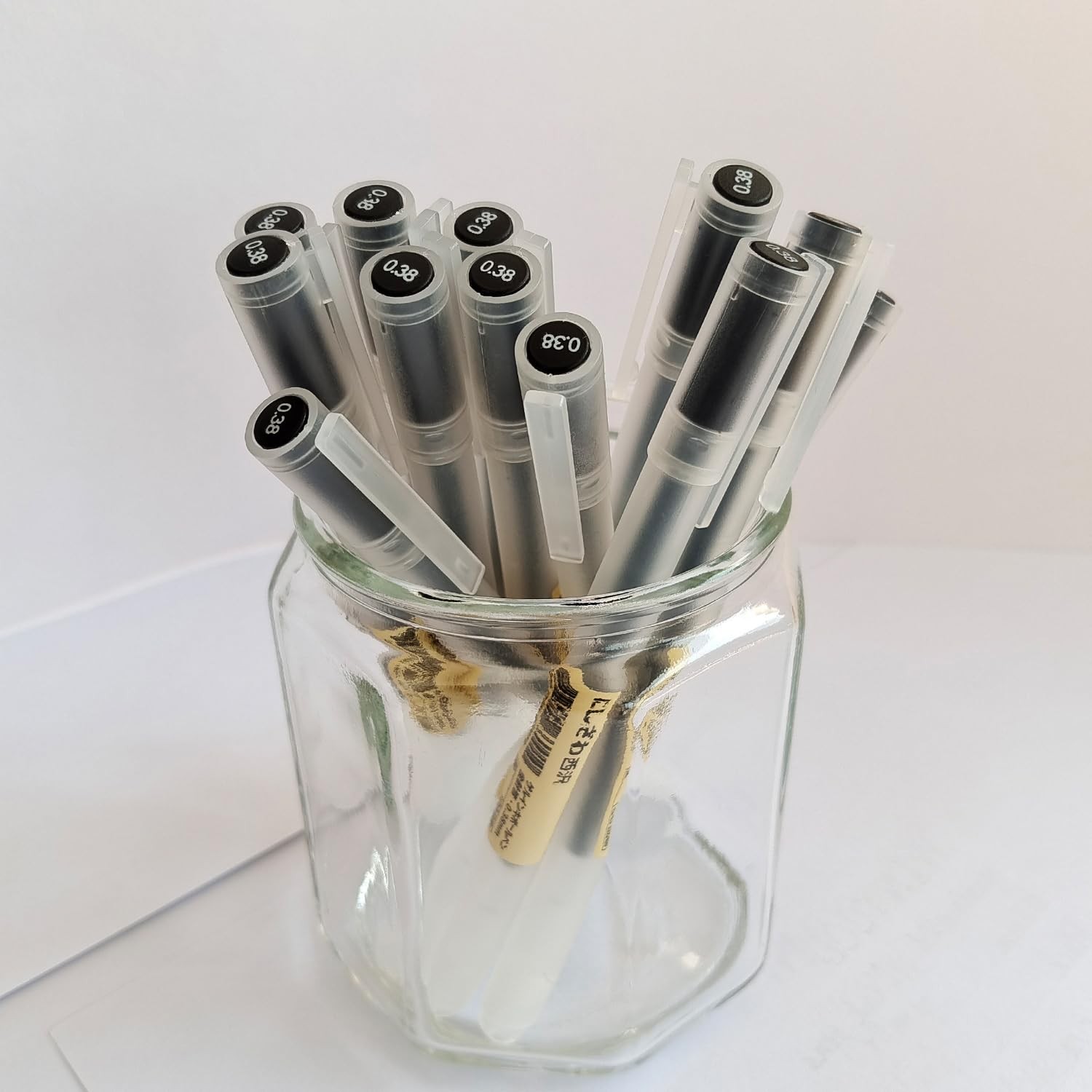 Japanese Minimalist Style Black Ink Gel Pens,0.38Mm Extra Fine Point Gel Ink Rol
