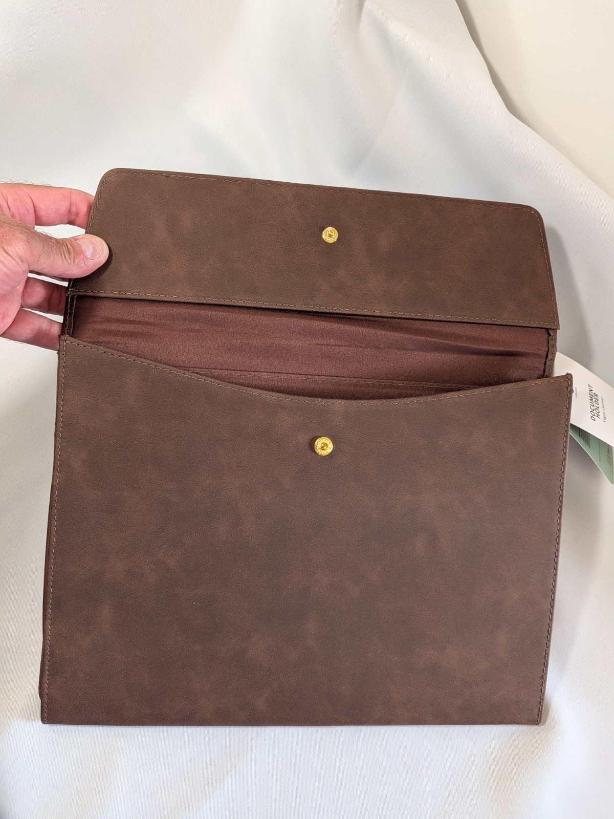 U Brands Document Holder Brown Vegan Leather Portfolio Sleeve Office Travel Case