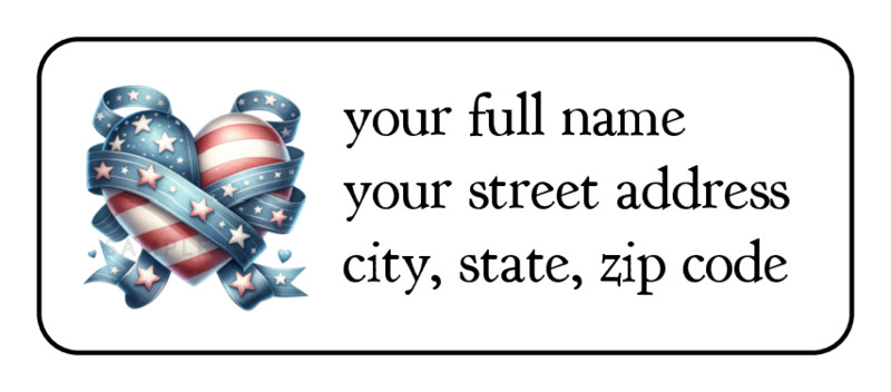 30 Memorial Day Heart personalized return address labels stickers tags