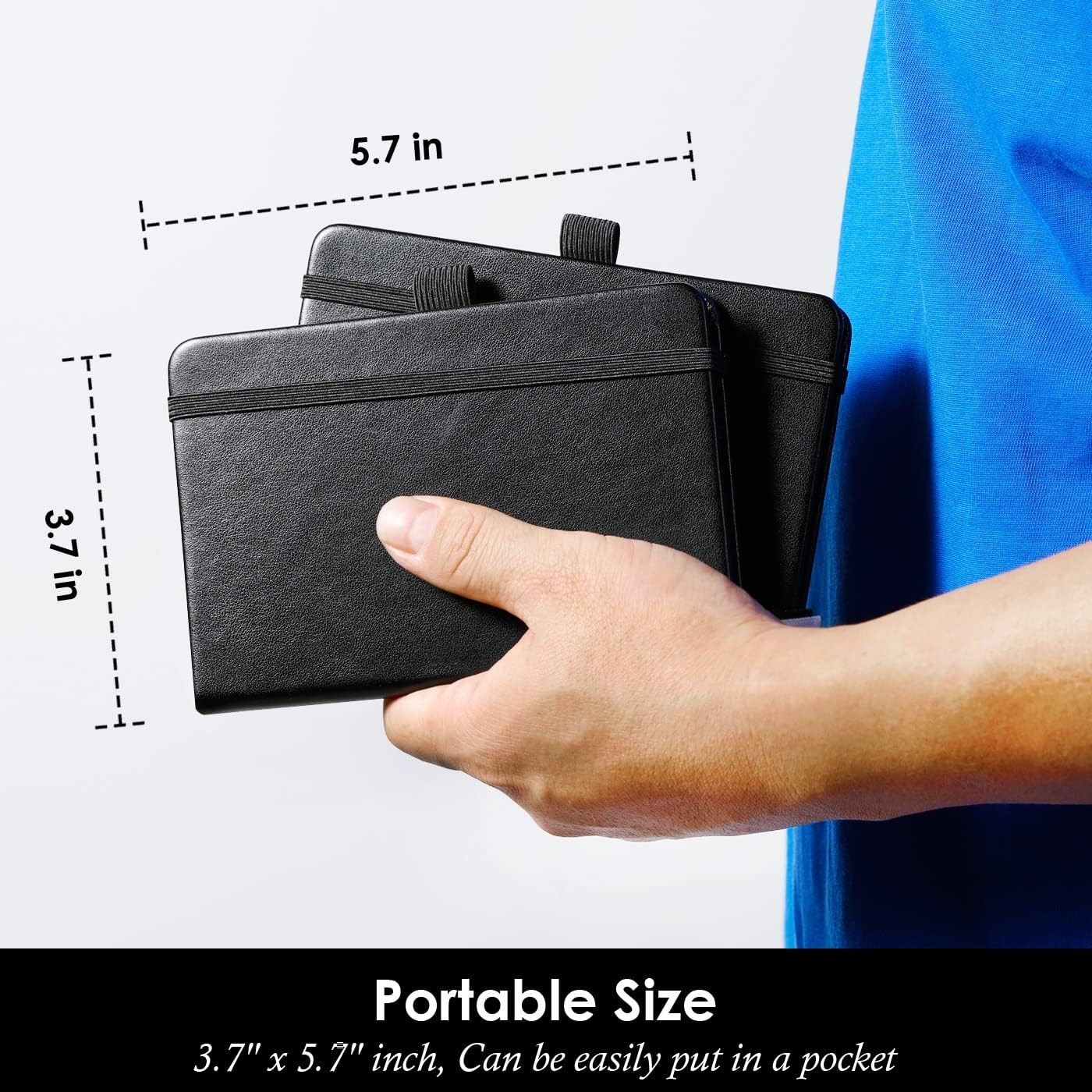 (3 Pack) Pocket Notebook Journal, Hardcover Small Mini Notebooks with Pens for W