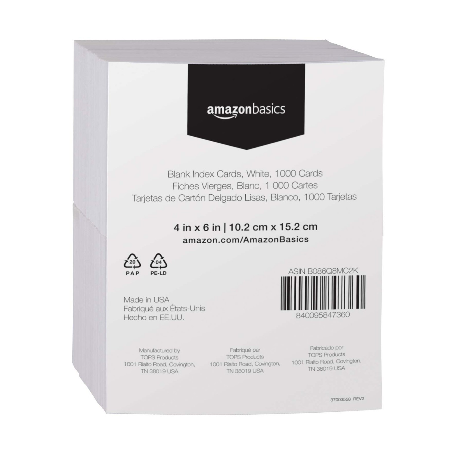 Blank Index Cards for Studying & Note Taking, White 4″x6″, 2000 Count, Pack of 2