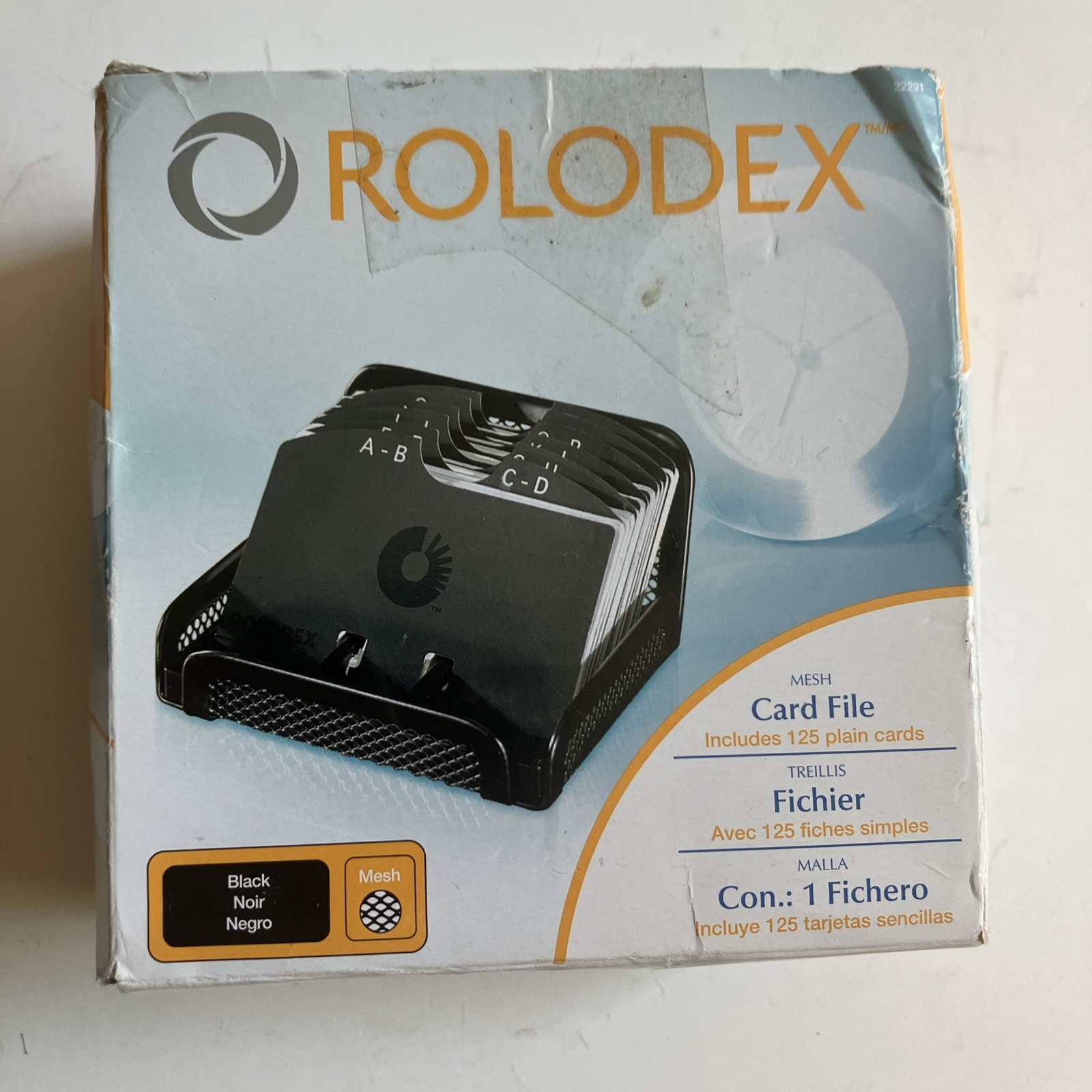 NEW Open Rolodex Black Petite Mesh Card File 2.25x4x4 Address Phone 125 Cards