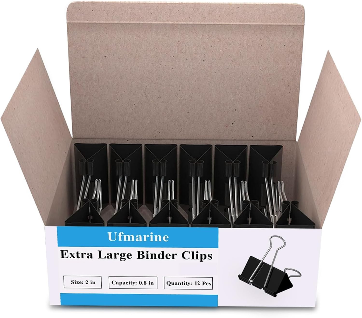Jumbo 2-Inch Binder Clips – 144 Pcs Tempered Steel Clips for Secure Organization