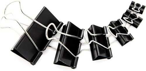 Binder Clips Paper Clamps Assorted Sizes 100 Count (Black), X Large, Large, Medi