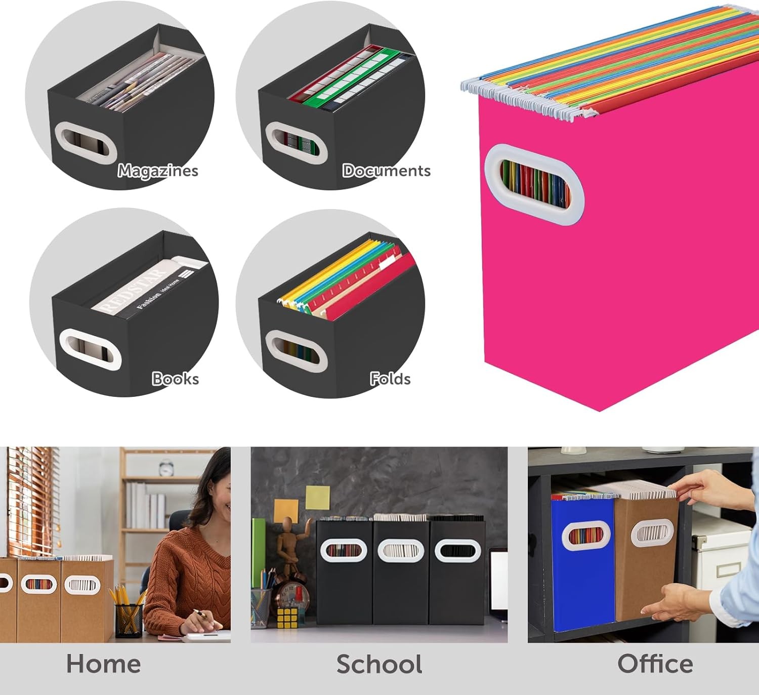 Hanging File Organizer Cardboard File Folder Organizer Letter Size Desk