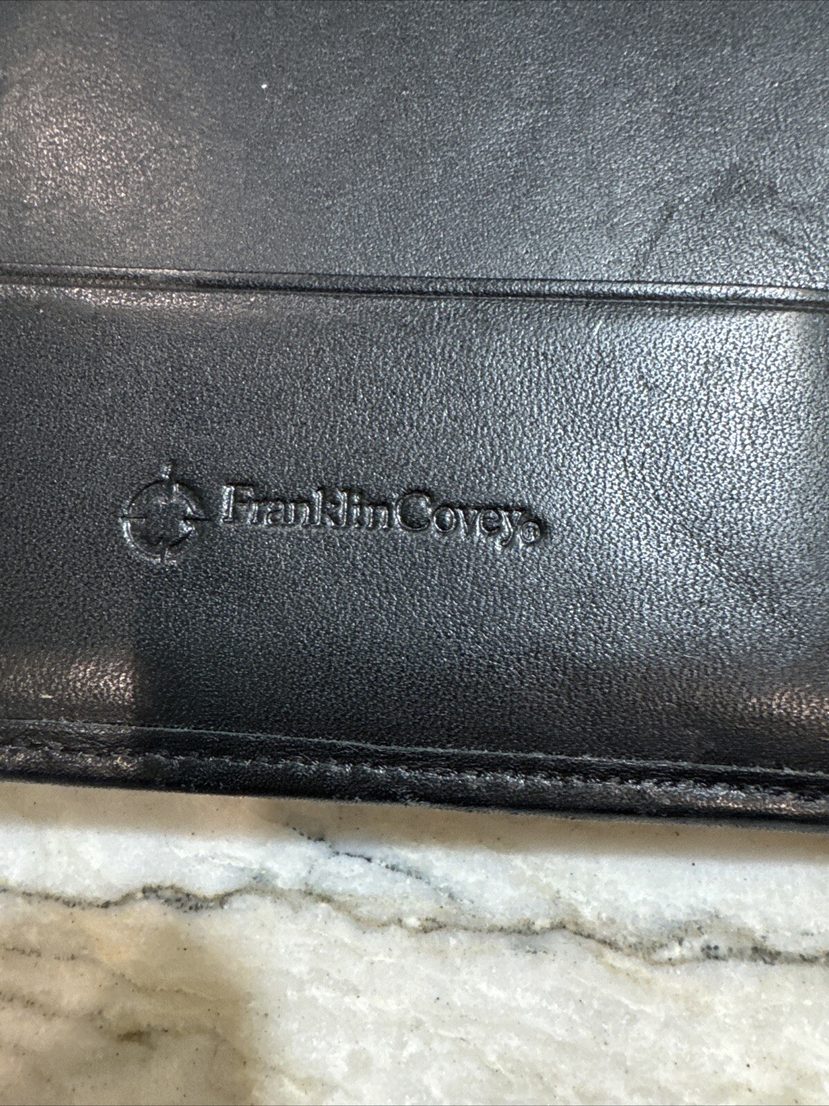 Franklin Covey Planner Nappa Leather Snap 6 Ring Binder Black Pockets Padded