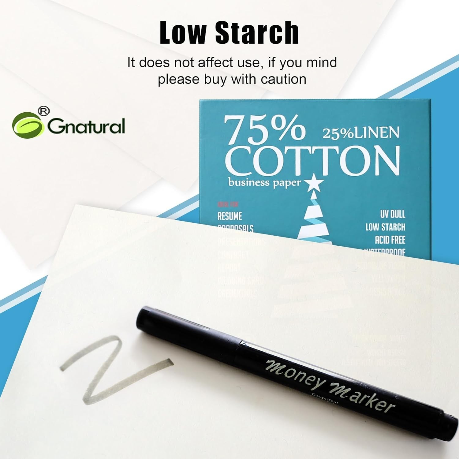75% Cotton 25% Linen Paper, 85gsm Inkjet Printing 8.5″×11″, White