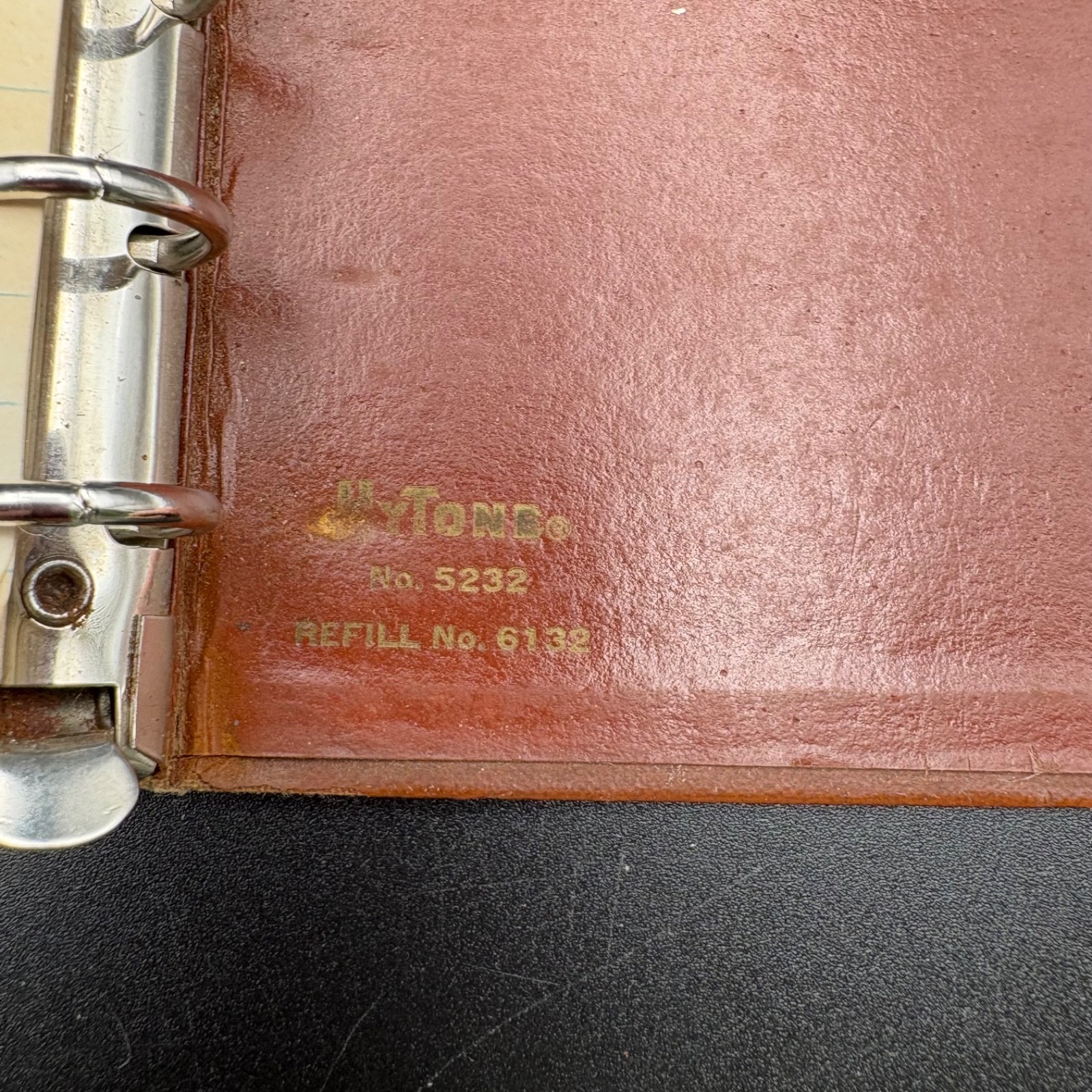 Antique Brown Mini 6 Ring Notebool Journal Vintage Binder