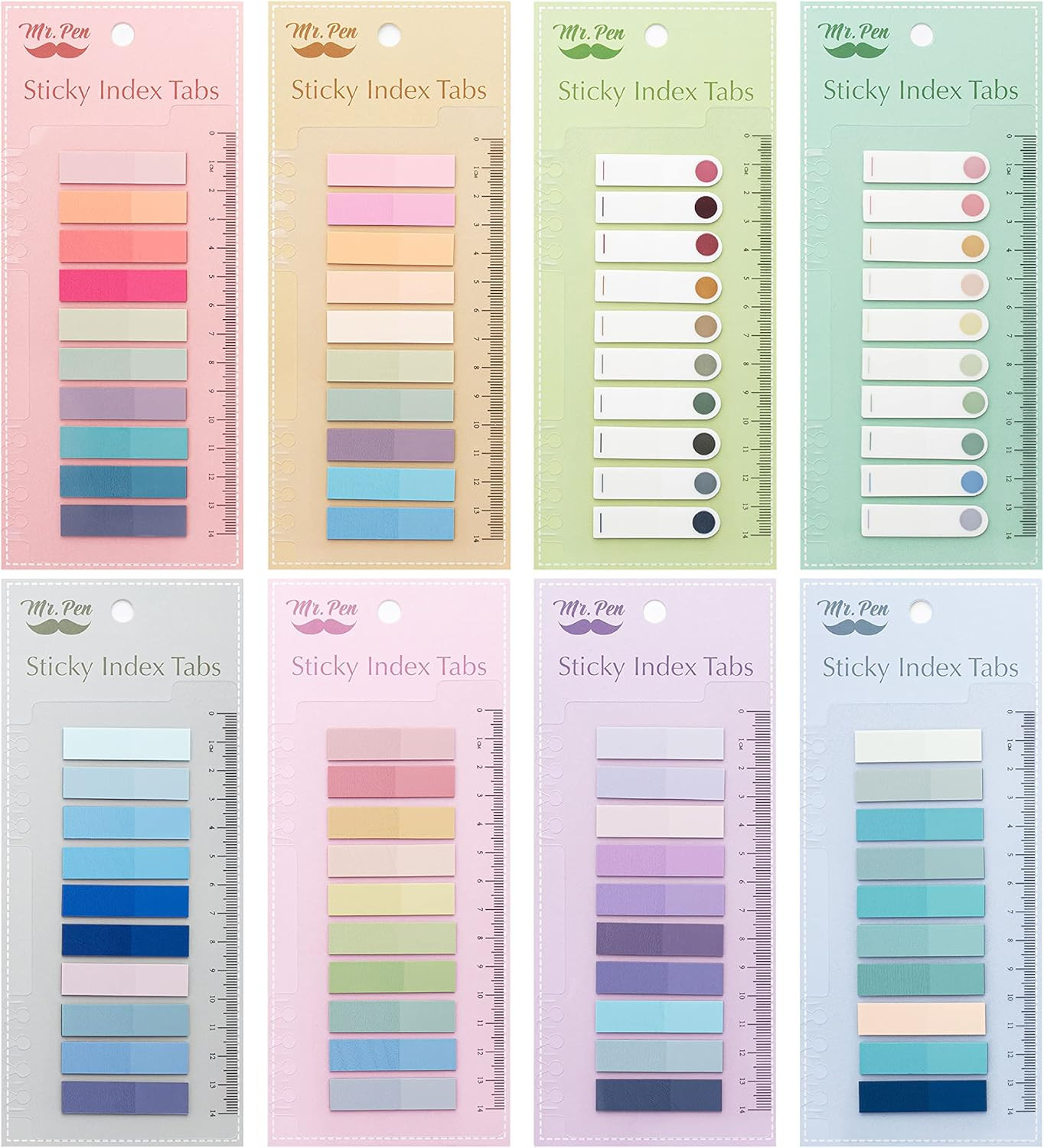Mr. Pen- Colorful Sticky Tabs, 1600 Pcs, Translucent Page Markers, Water-Resista