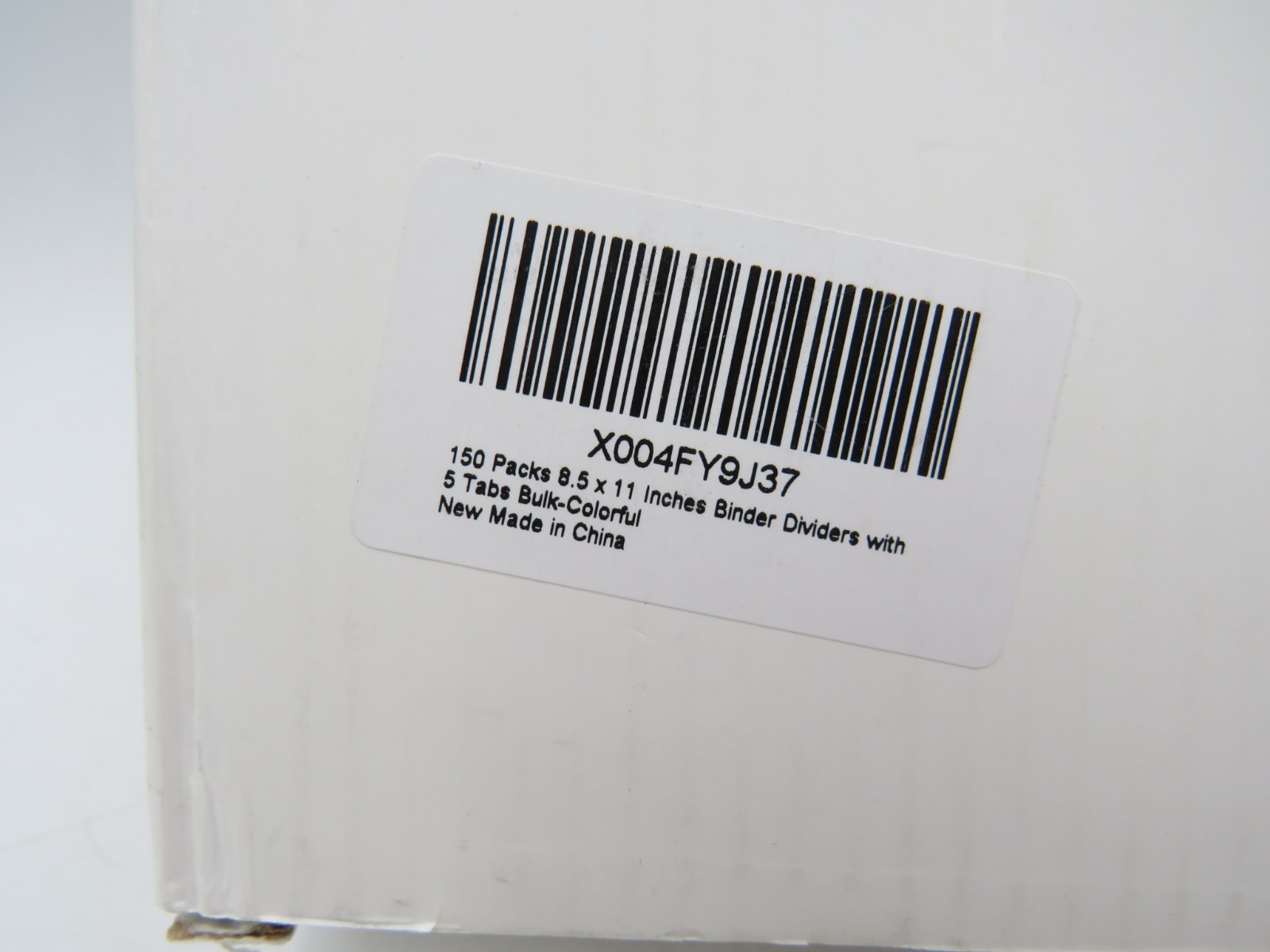 3 Ring Binder Dividers with 5 Tabs Bulk 150 Pcs/30 Sets 8.5 x 11 Inches NEW