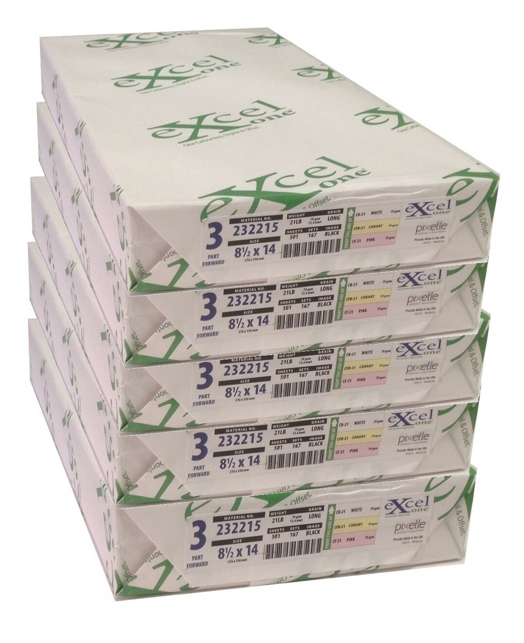 Carbonless 3-Part Forward Paper, 8.5″ x 14″, by Excel (232215) – 5 Reams