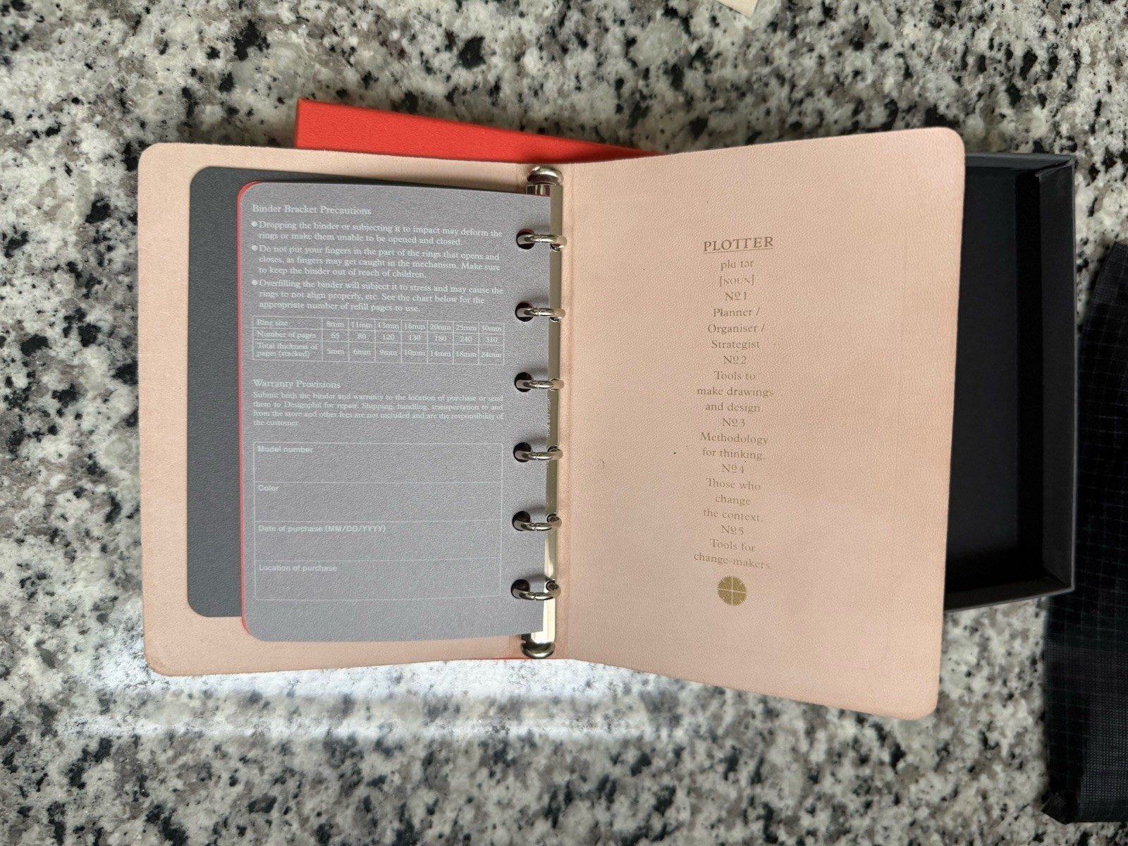 Plotter Mini 6 Ring Size Leather Binder Planner – Green Aniline Cordovan