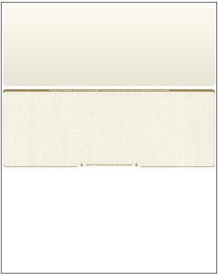 2500 Blank Check Stock Paper – Check in Middle – Gold Diamond