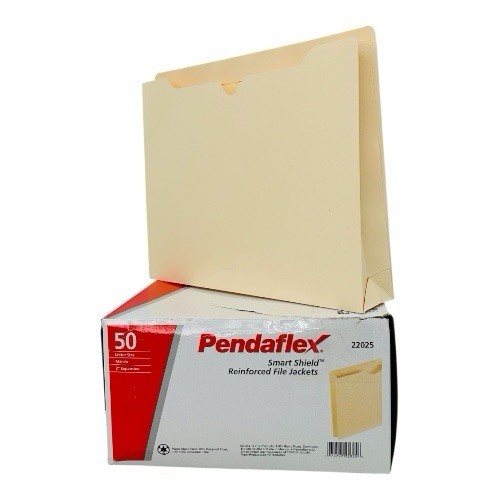 50 Count Pendaflex Reinforced Letter Size File Jackets Manila 2″ Expansion