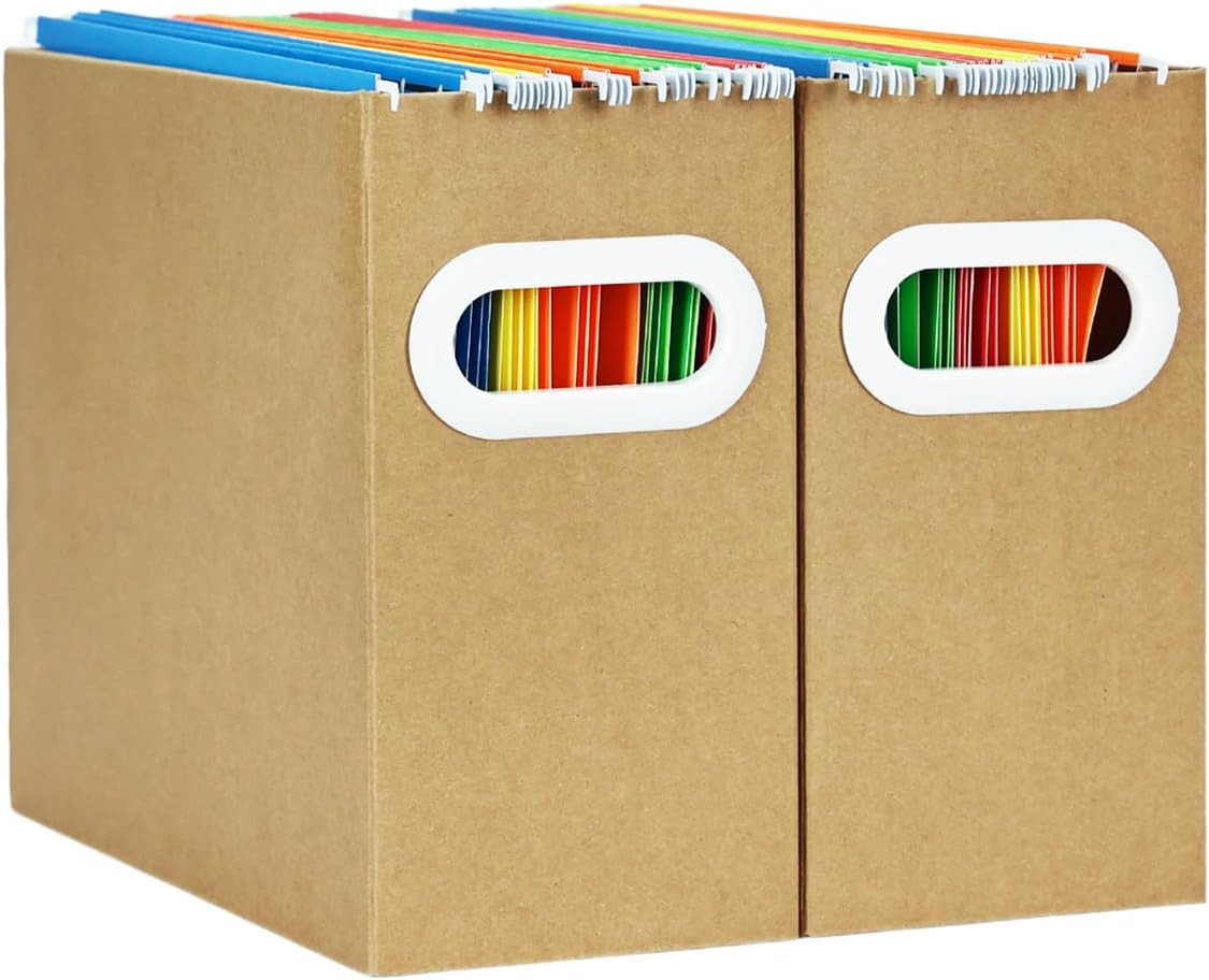 Hanging File Organizer, Cardboard File Folder Organizer for Letter Size, Desk Do