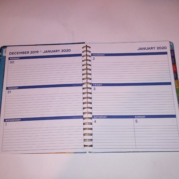 Planner 2020 Blue Spiral Bound Stickers Calendar Brand New