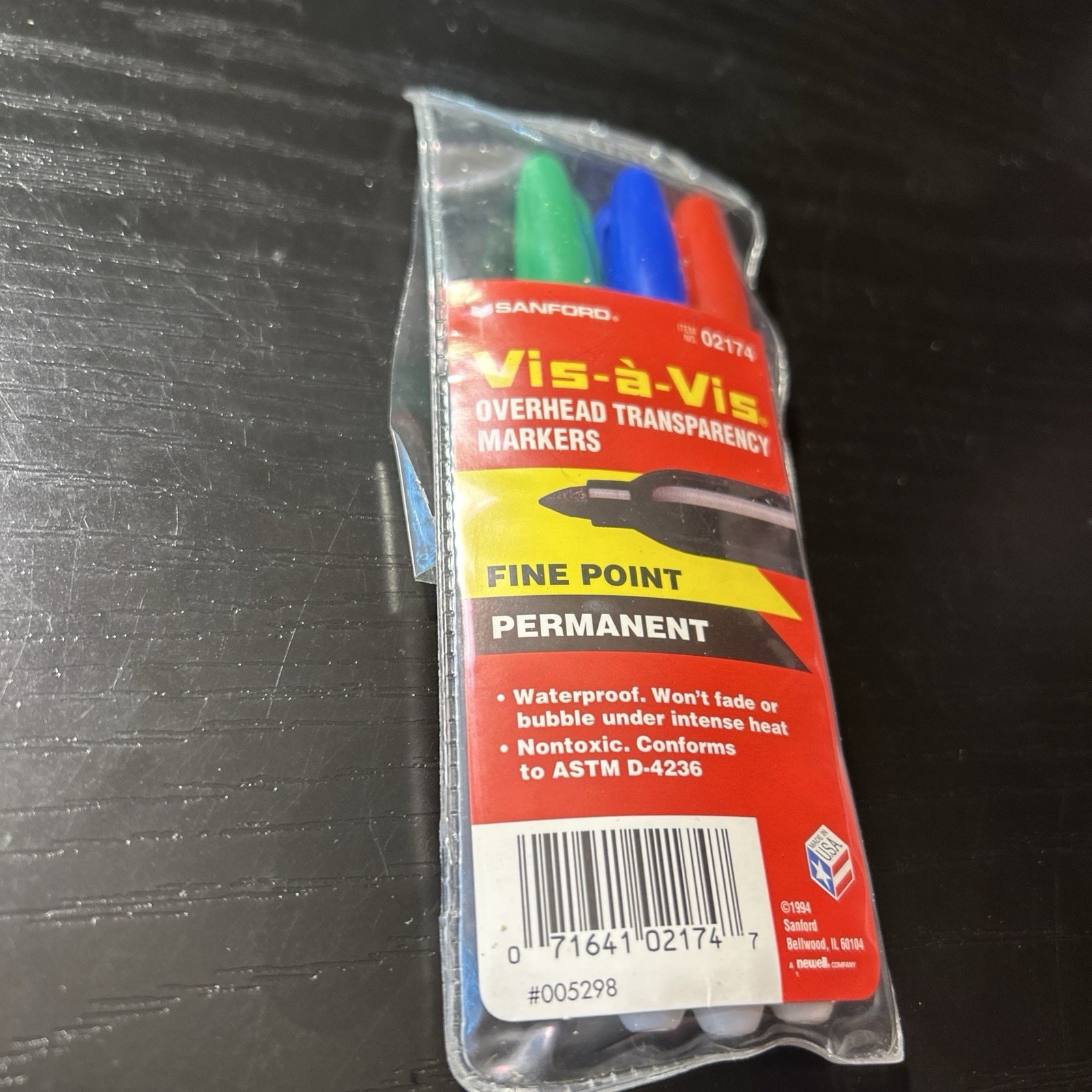 3 Sanford Vis-a-Vis Fine Point Permanent Markers Autograph Rare 02174 Blue NOS
