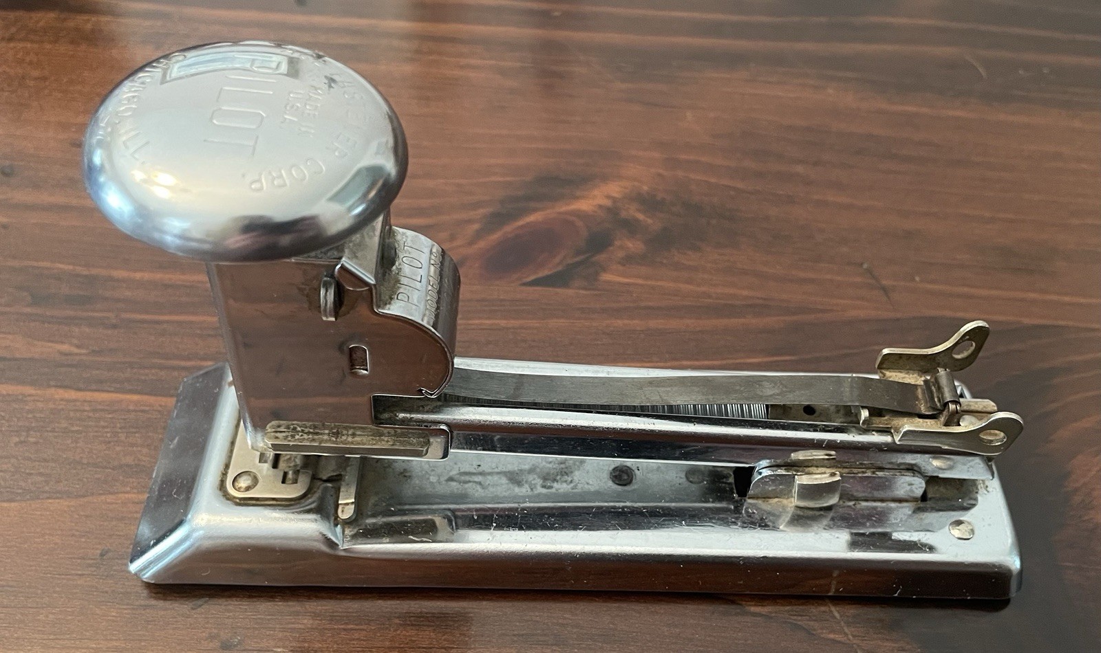 Vintage Ace Fastener Corp. PILOT Chrome Stapler – Model No. 402