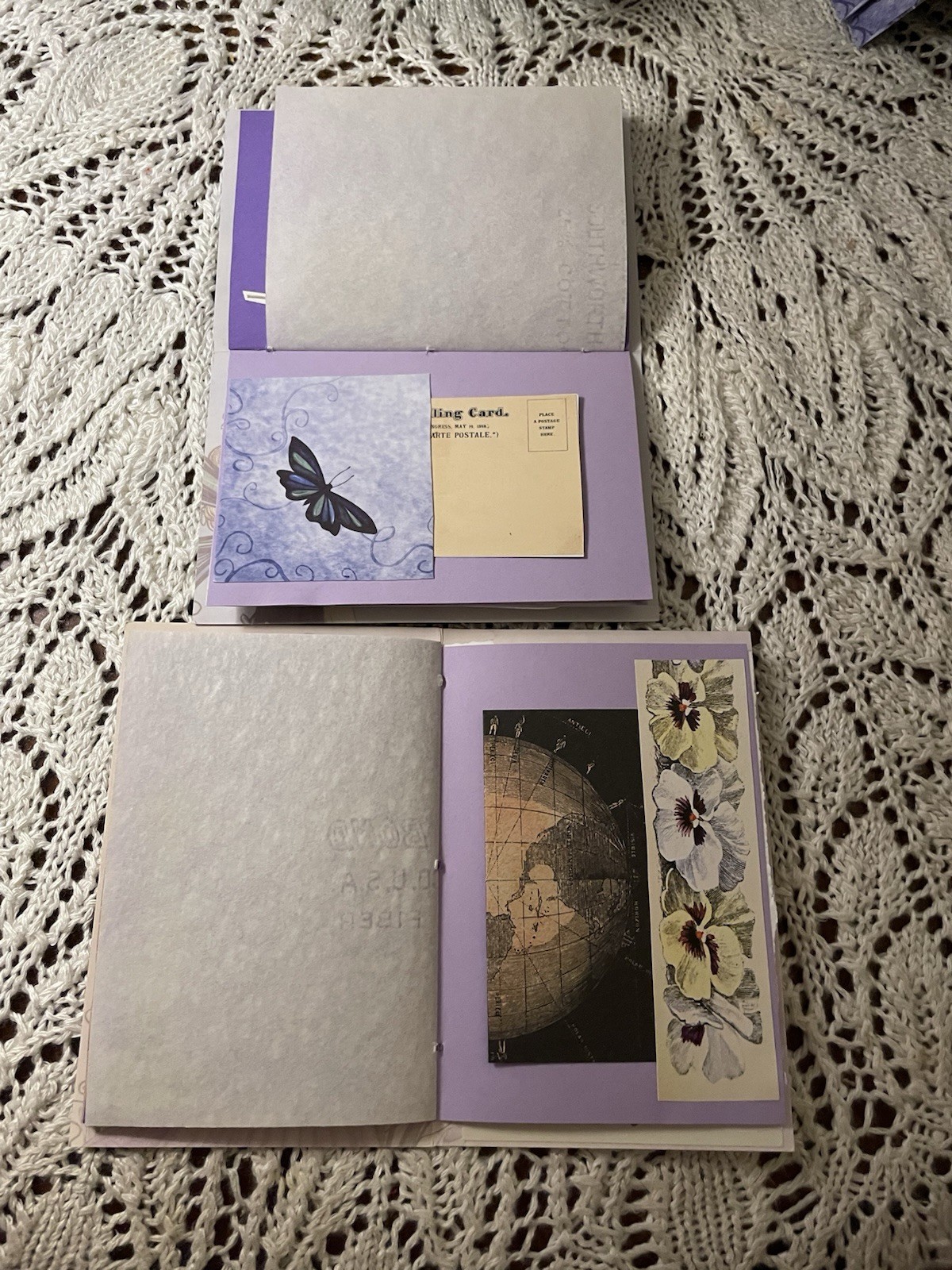 2 Junk Journal Greeting Cards Handmade 4”x6” Follow Your Dreams, Magic Happens