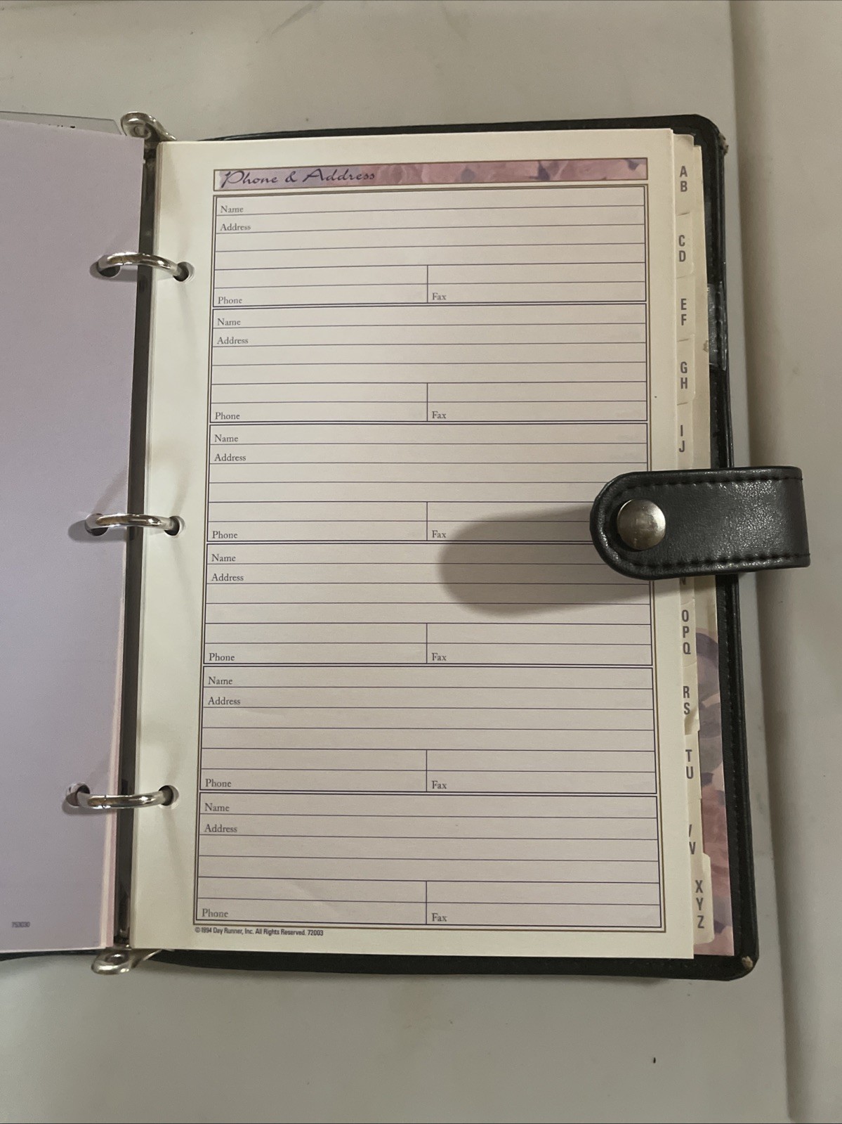 Day Runner Faux Leather Planner Binder Personal Organizer 9.25”x7”