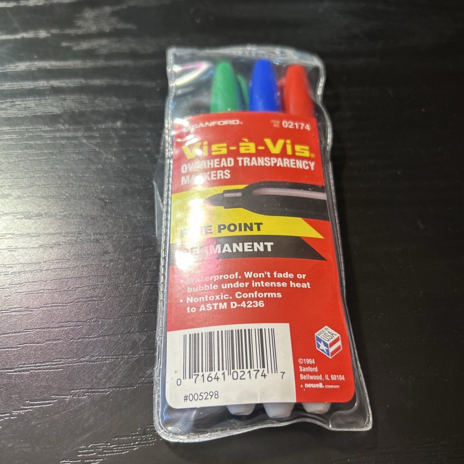 3 Sanford Vis-a-Vis Fine Point Permanent Markers Autograph Rare 02174 Blue NOS