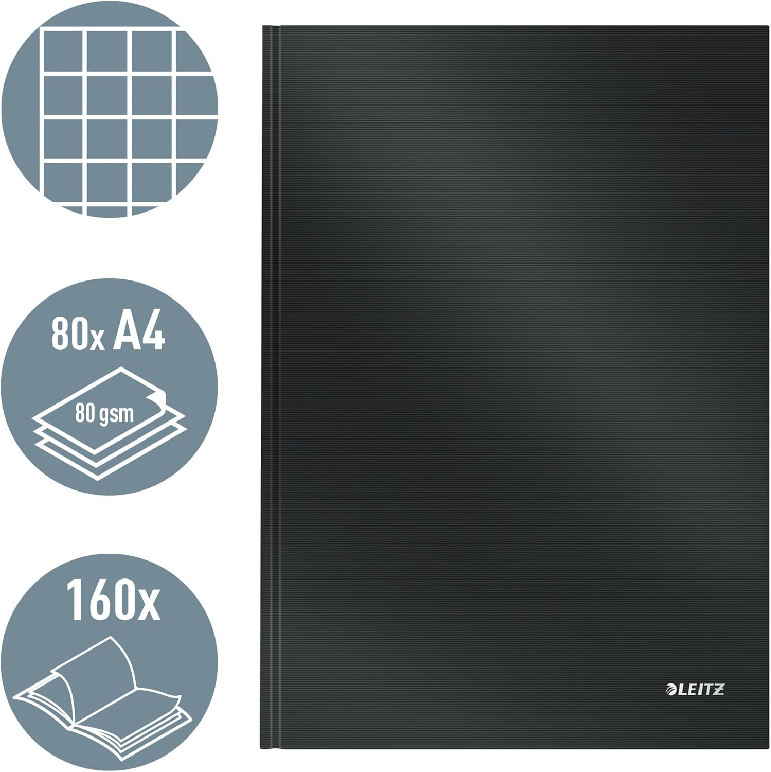 A4 Squared Notebook, 160 Pages, 80 Sheets of FSC Certified 80 G/M² Paper, Sturdy