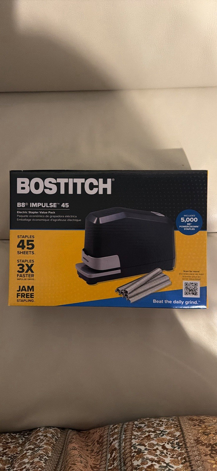 Bostitch B8E-VALUE B8 Impulse 45 Sheet Electric Stapler and Staples – Black