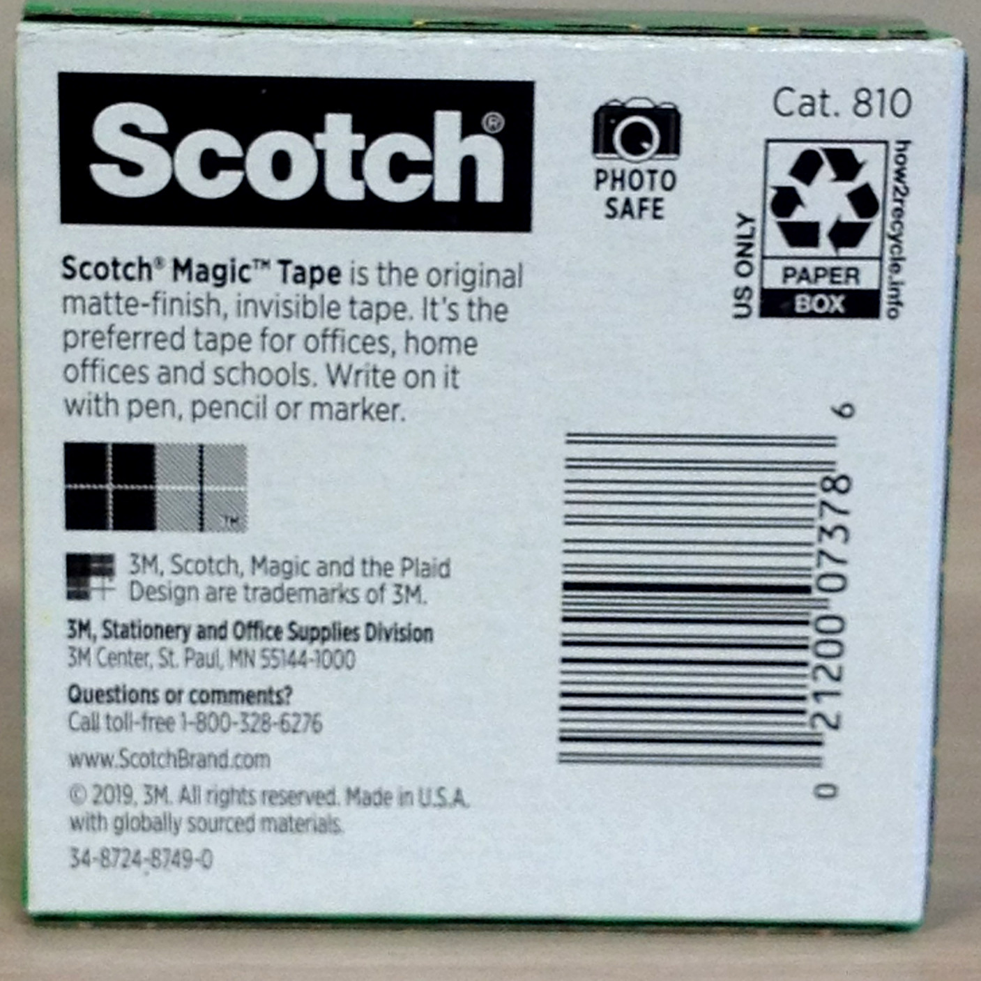 Lot of 6 Scotch Magic Tape Refills 3/4″ x 1296 1″ Core Clear Invisible MMM81034