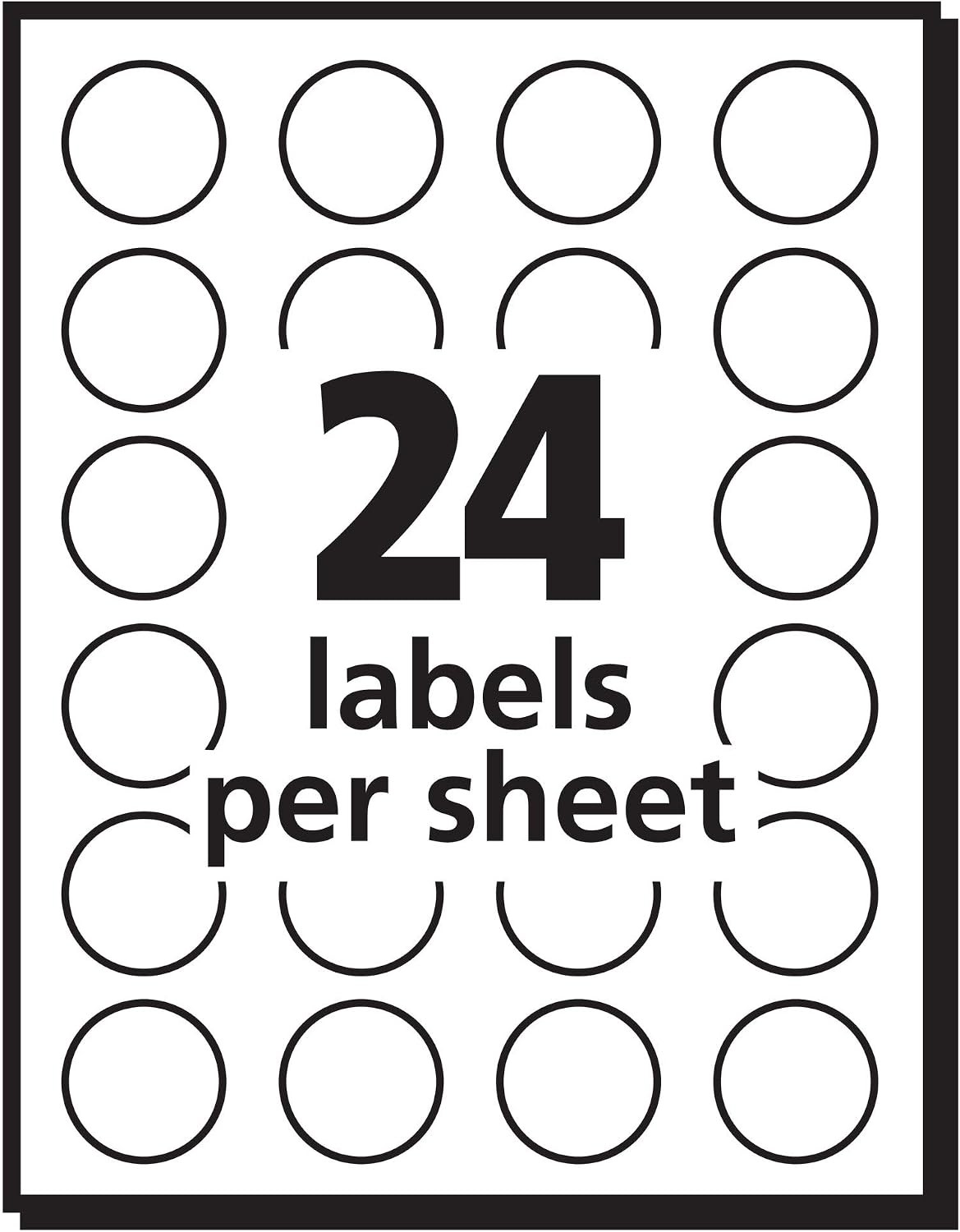 Print/Write Self-Adhesive Removable Labels, 0.75 Inch Diameter – 1008 per Pack