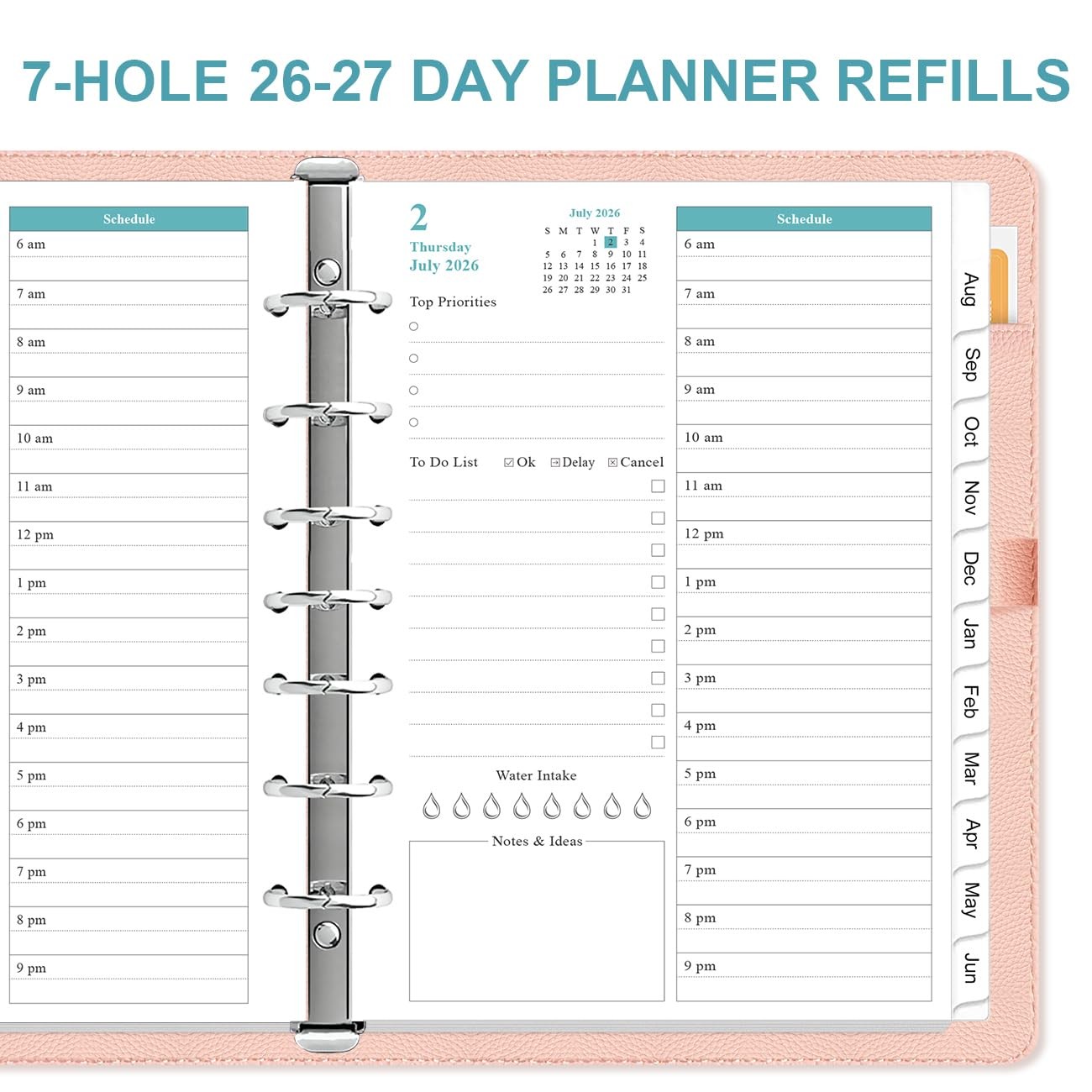 2026-2027 Planner Refills – One Page Per Day Daily ＆ Monthly Planner, July 20…