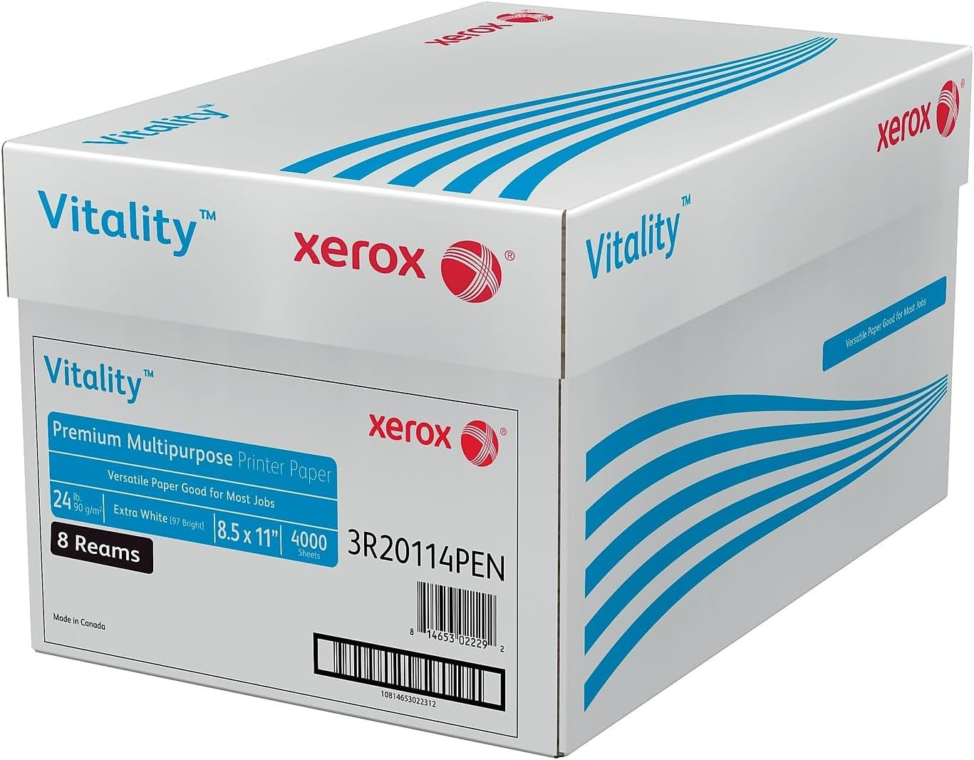 Xerox Vitality 8.5-inch x 11-inch Premium Multipurpose Paper, 24 lbs., 97 Bright