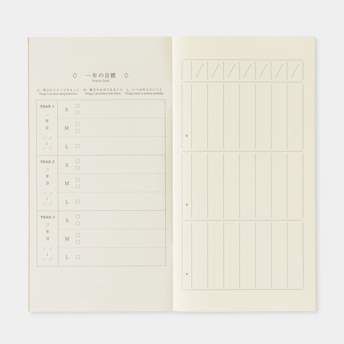 Traveler’s Notebook Refills Mizushima Adult One-Line Three-Year Diary Refill