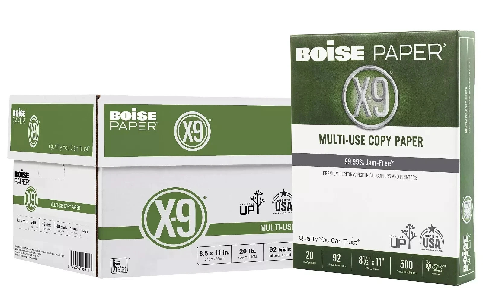 Boise X-9 Printer Copy Paper 10 Reams 5000 Sheets 20 lb Letter Size 8.5″ x 11″