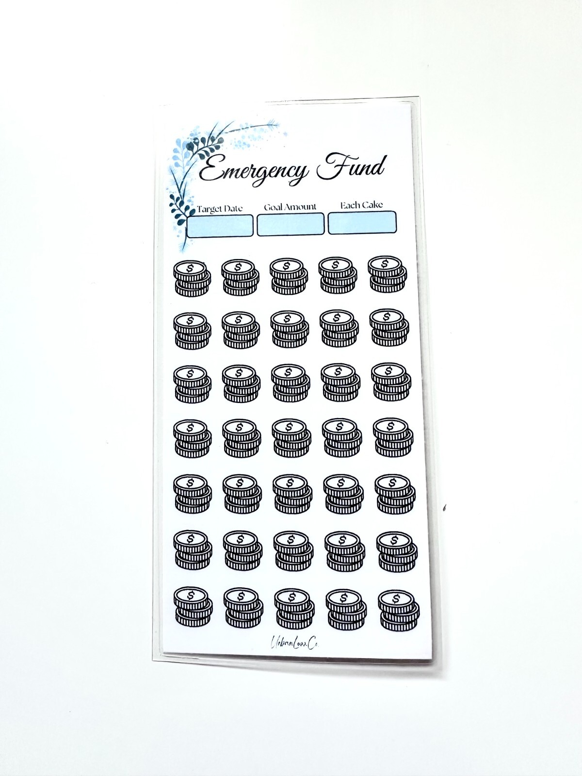 Savings Challenge Insert Blue Water Resistant Laminated Cash Budget Binder