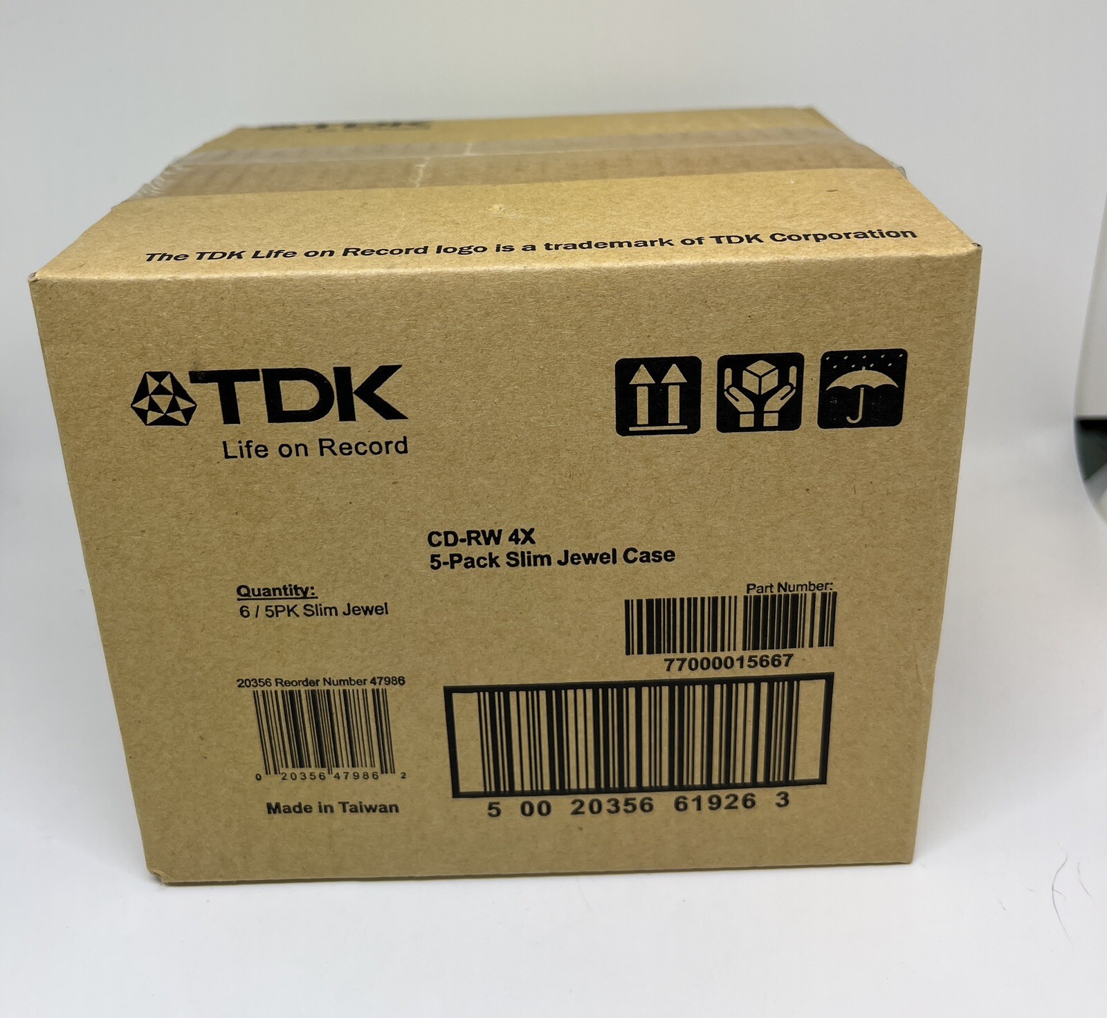 5 PK TDK CD-RW DISC 1X-4X 80MIN 700MB, REWRITABLE, WITH JEWEL CASE, TDK-47986