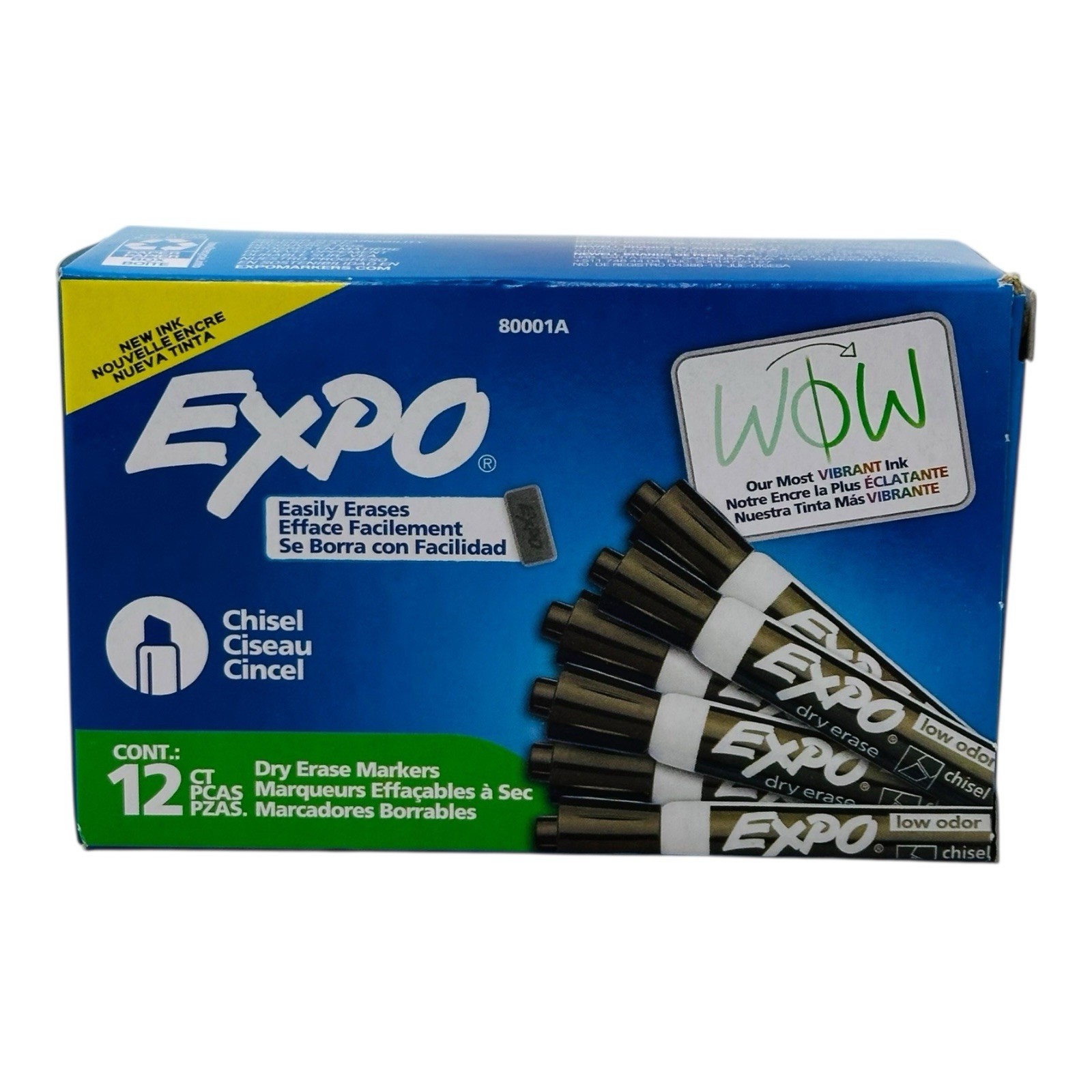12 Markers Expo Black Chisel Tip Dry Erase Markers Black Whiteboard Markers