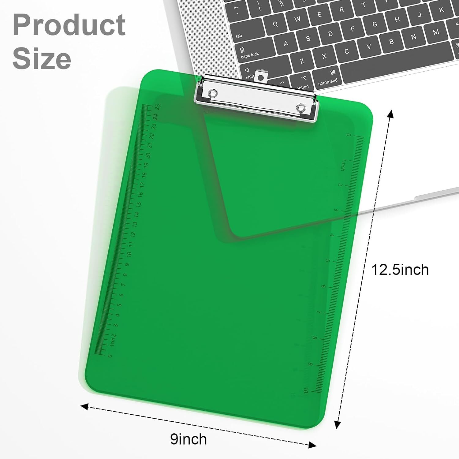 Plastic Translucent Clipboard w/ Low Profile Clip for Office School, 12.5×9 Inch