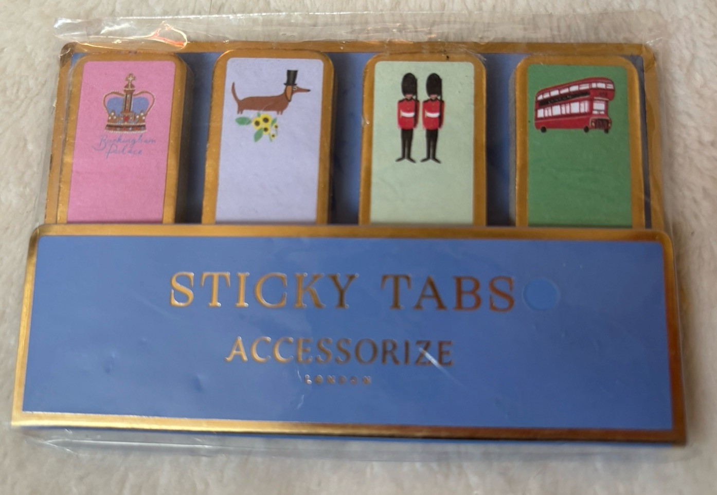 Accessorize London Sticky Tabs – marking pages, short notes – English icons -NIP