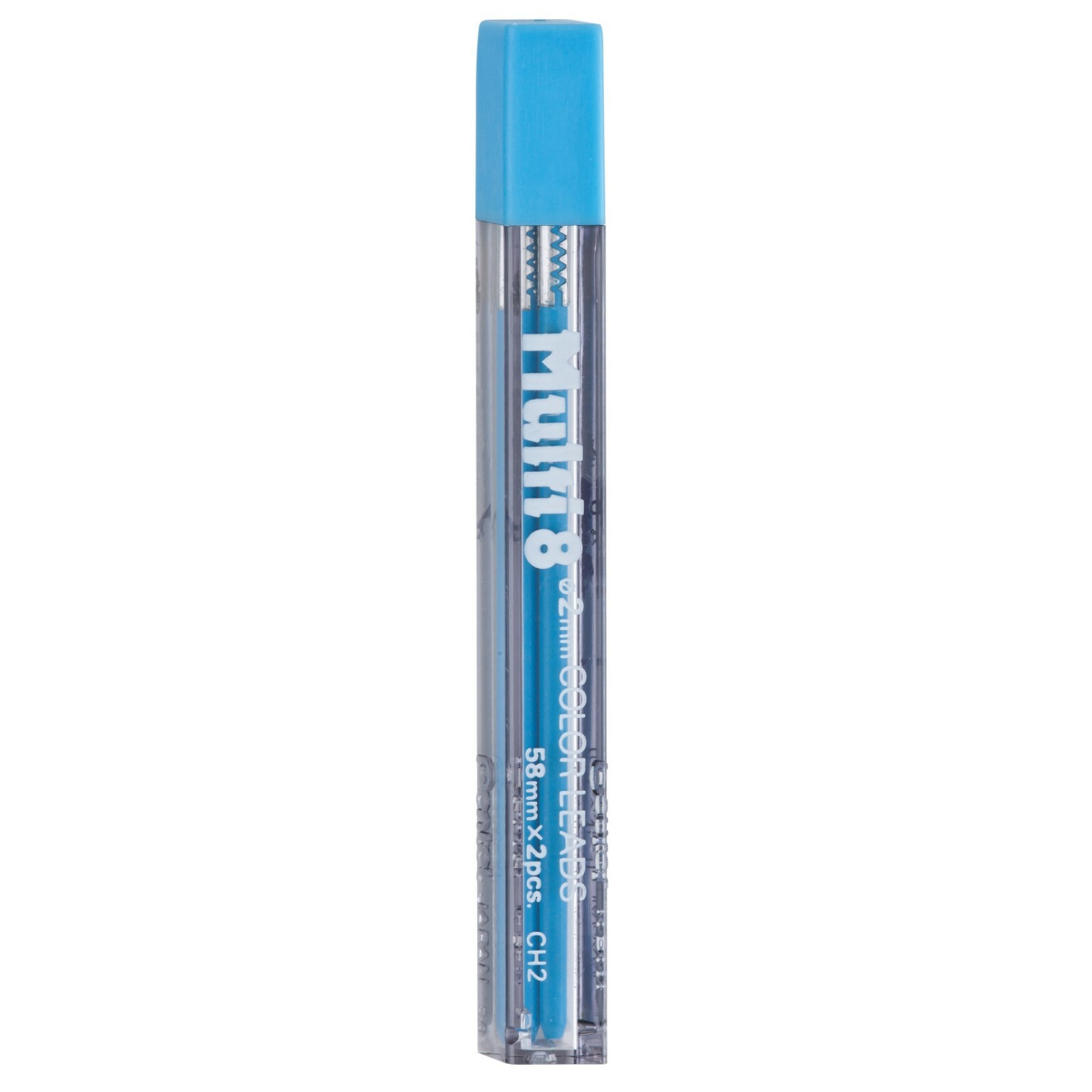 CH2-S Pentel Multi 8 Color Lead Refill, 2mm, Sky Blue, Tube of 2 Leads