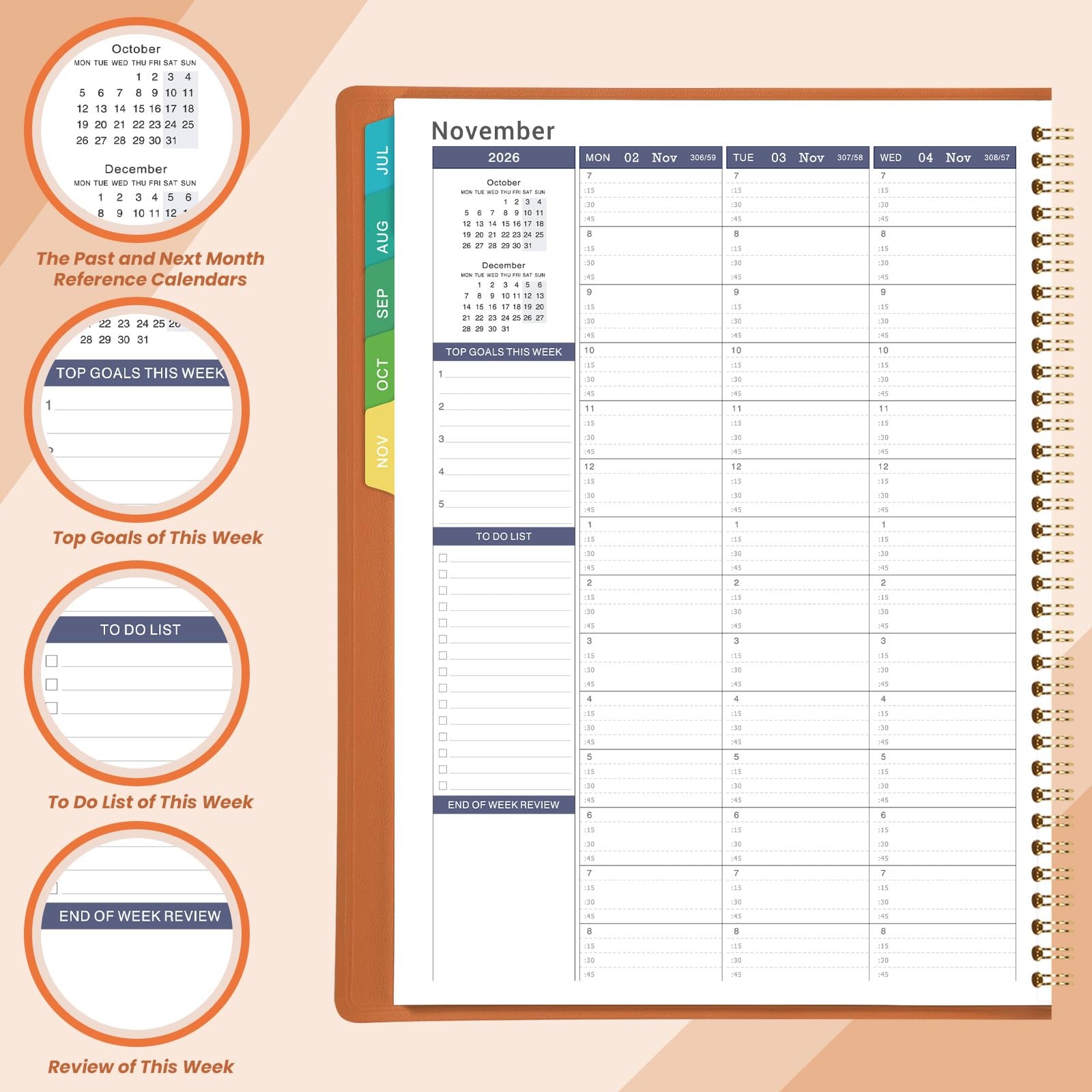 2026-2027 Weekly Appointment Book – Jul. 2026 – Jun. 2027, Daily Hourly Plann