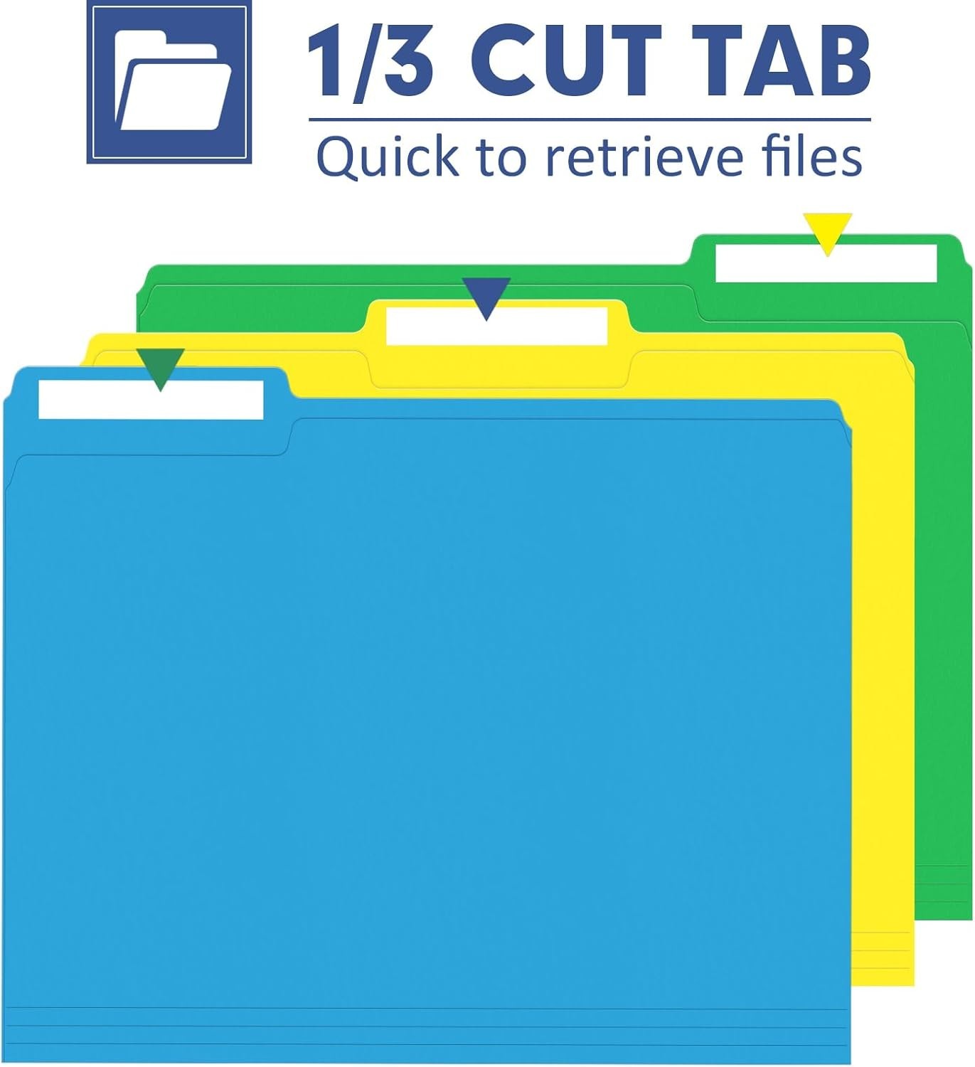 File Folder, 120 Pack Colored File Folder, 1/3 Cut Tab, Letter Size, Assorted…