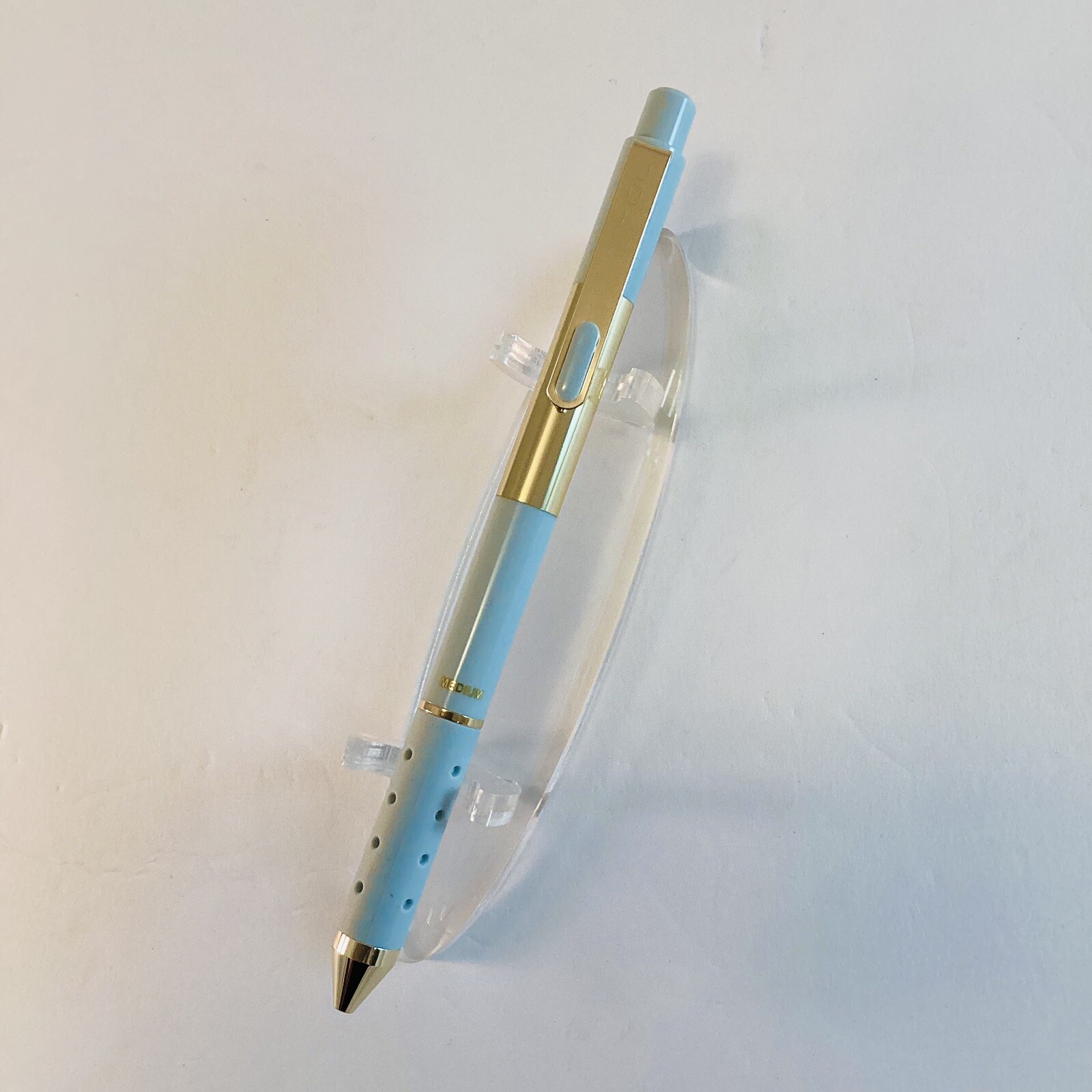 NEW TUL Pen Gel Metallic Ink SKY BLUE Limited Edition Blue Gold Barrel Med 0.8
